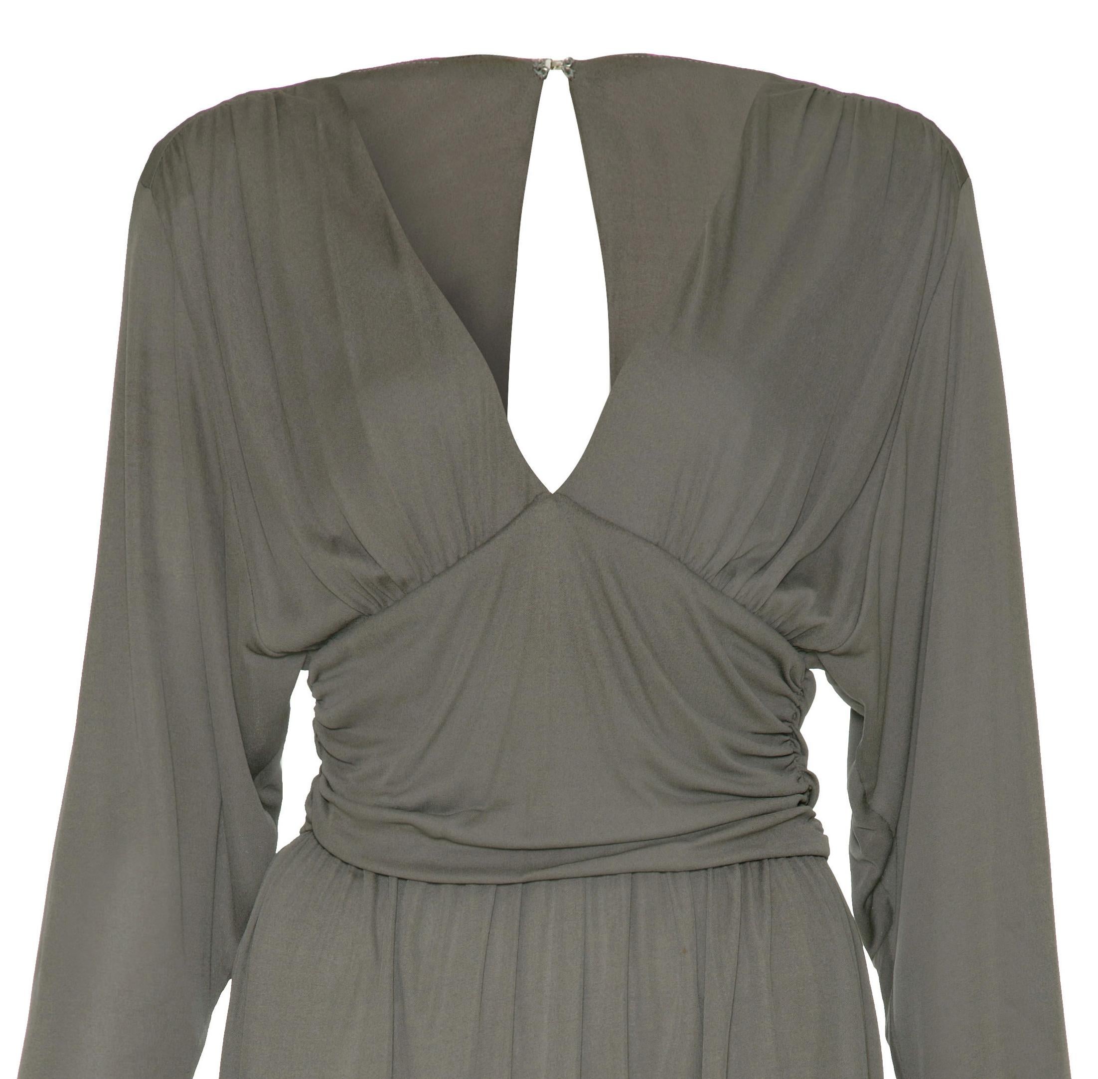 Gray 1970s Roland Klein by Marcel Fenez Studio 54 Grey Jersey Dress For Sale