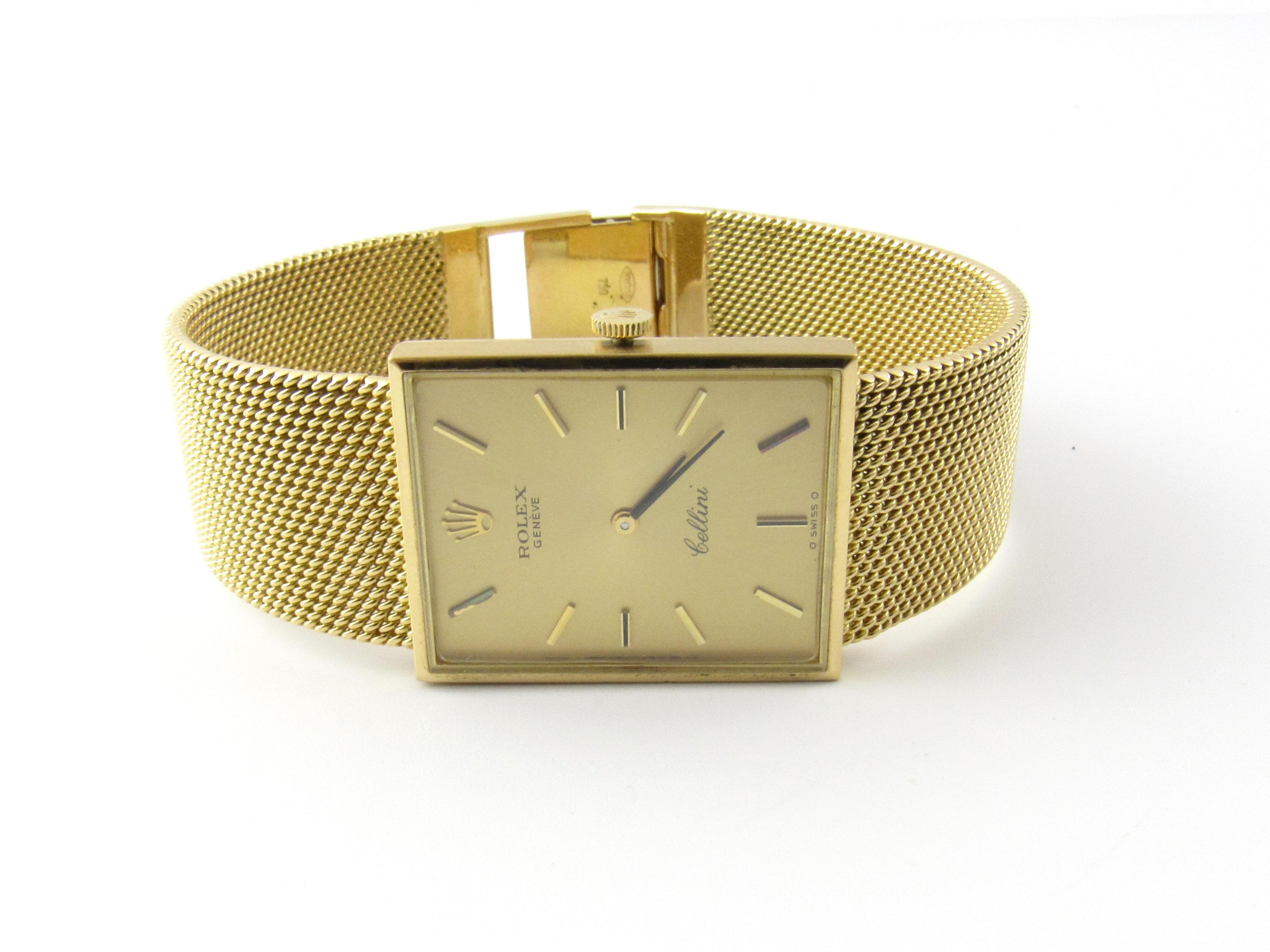 1970s Rolex 18 Karat Yellow Gold Cellini Watch 4089 1600 Caliber Movement 4