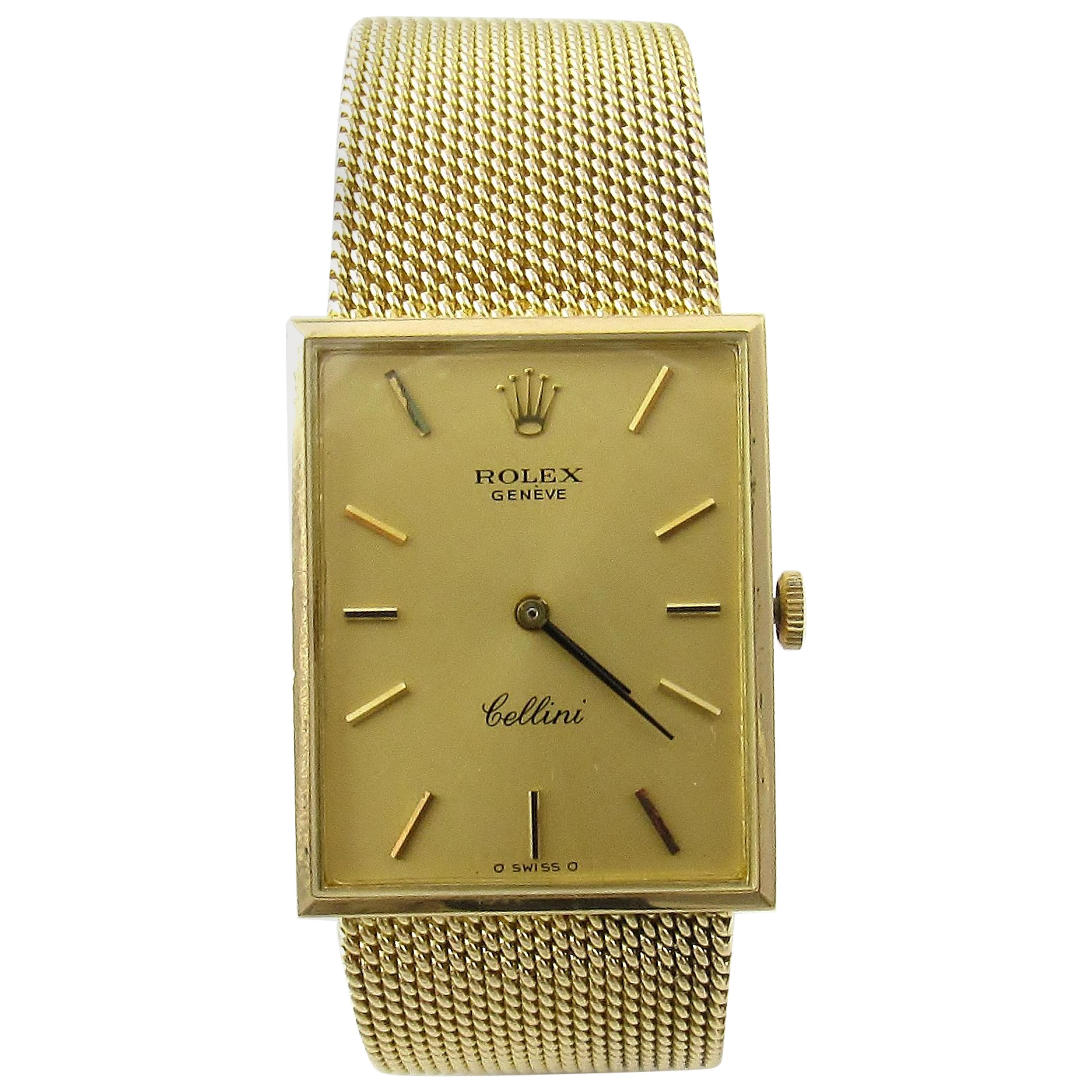 1970s Rolex 18 Karat Yellow Gold Cellini Watch 4089 1600 Caliber Movement