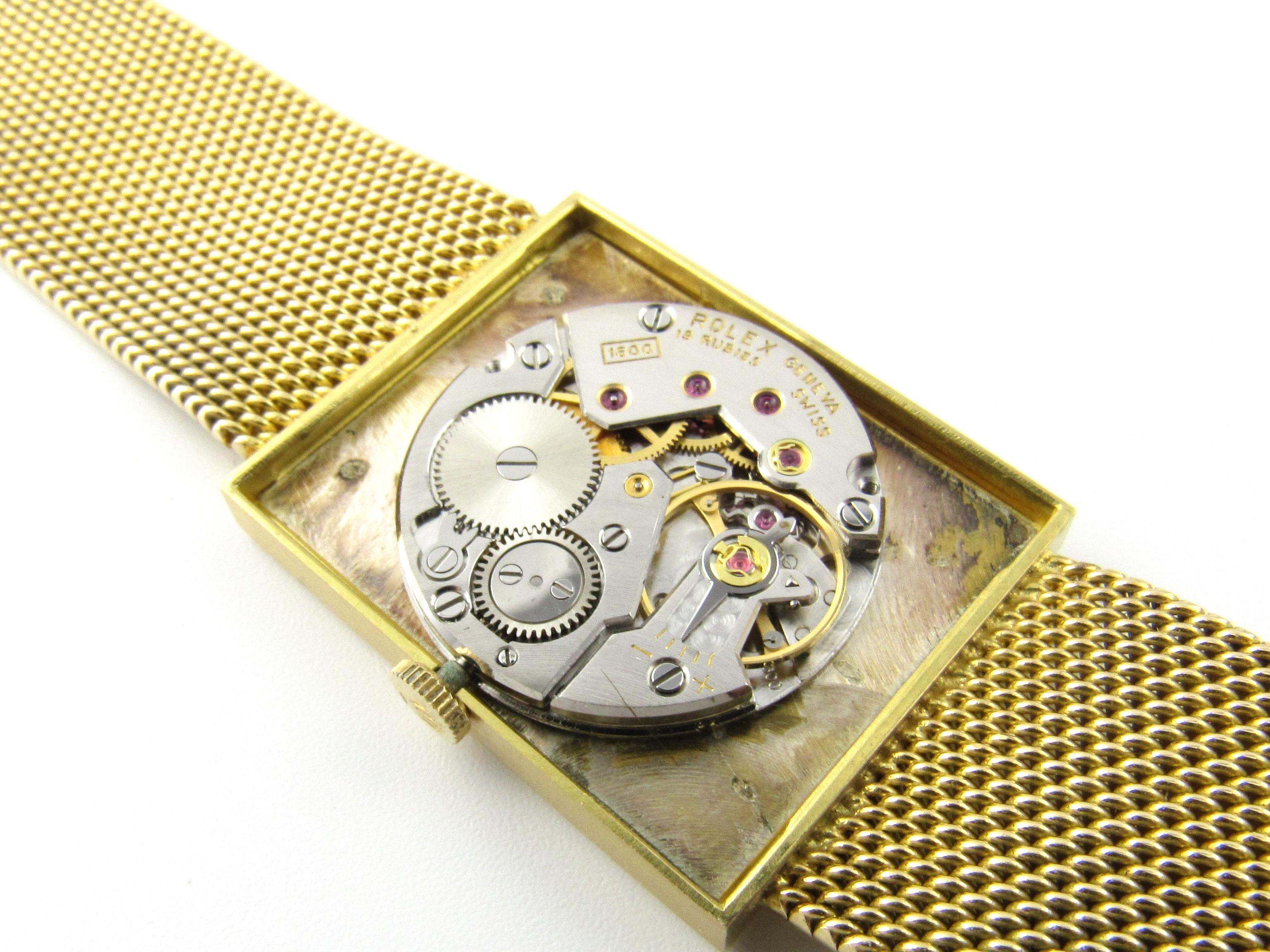 Men's 1970s Rolex 18 Karat Yellow Gold Cellini Watch 4089 1600 Caliber Movement