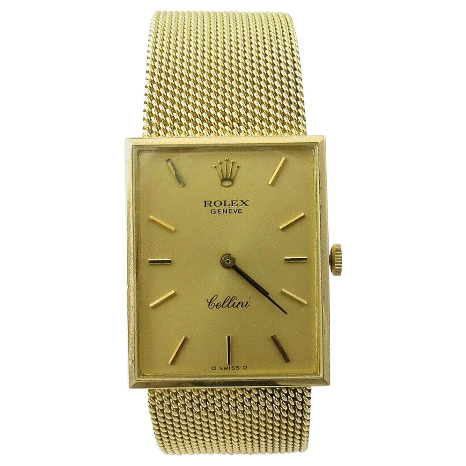 1970s Rolex 18 Karat Yellow Gold Cellini Watch 4089 1600 Caliber Movement