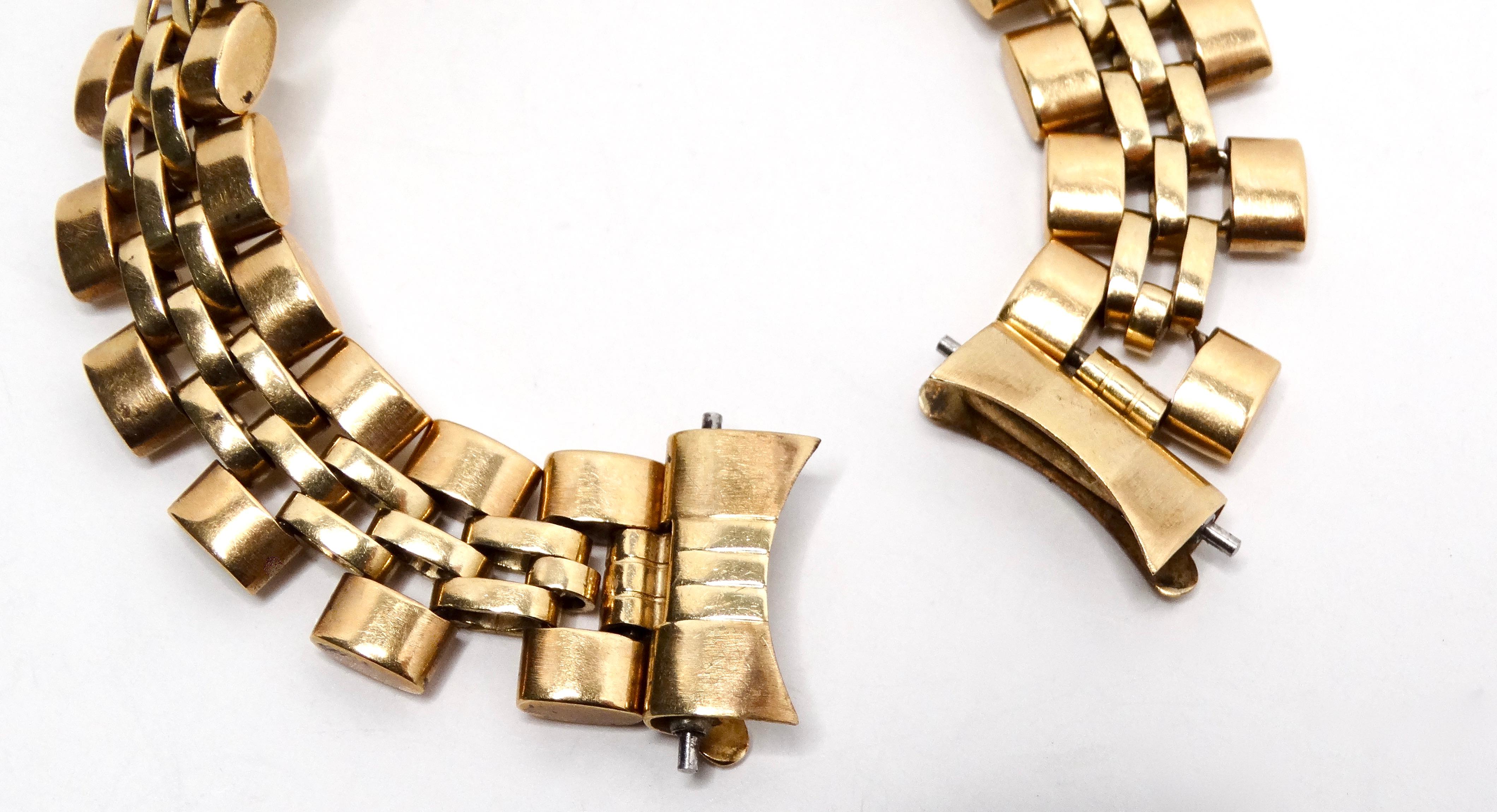1970s Rolex 18mm Jubilee 14k Yellow Gold Wrist Watch Band In Fair Condition For Sale In Scottsdale, AZ