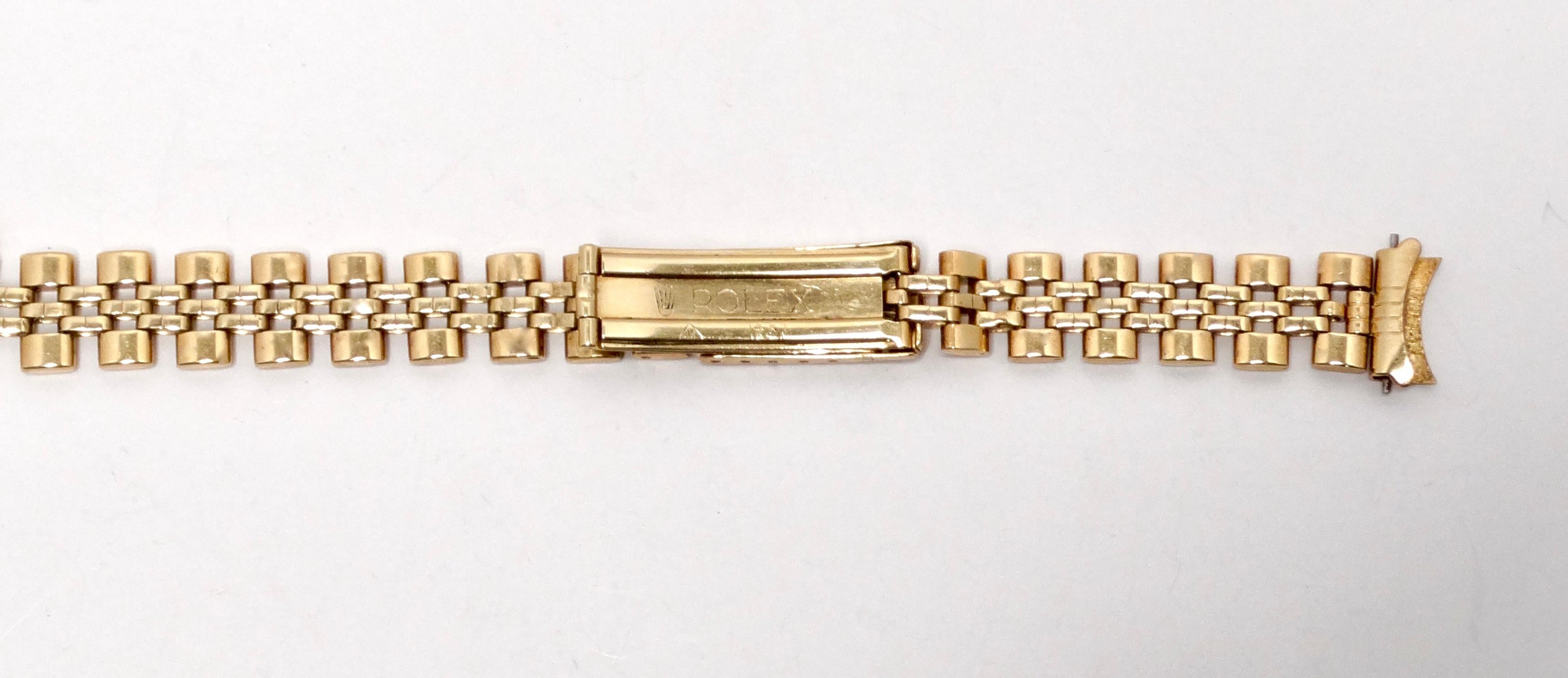Women's 1970s Rolex 18mm Jubilee 14k Yellow Gold Wrist Watch Band For Sale