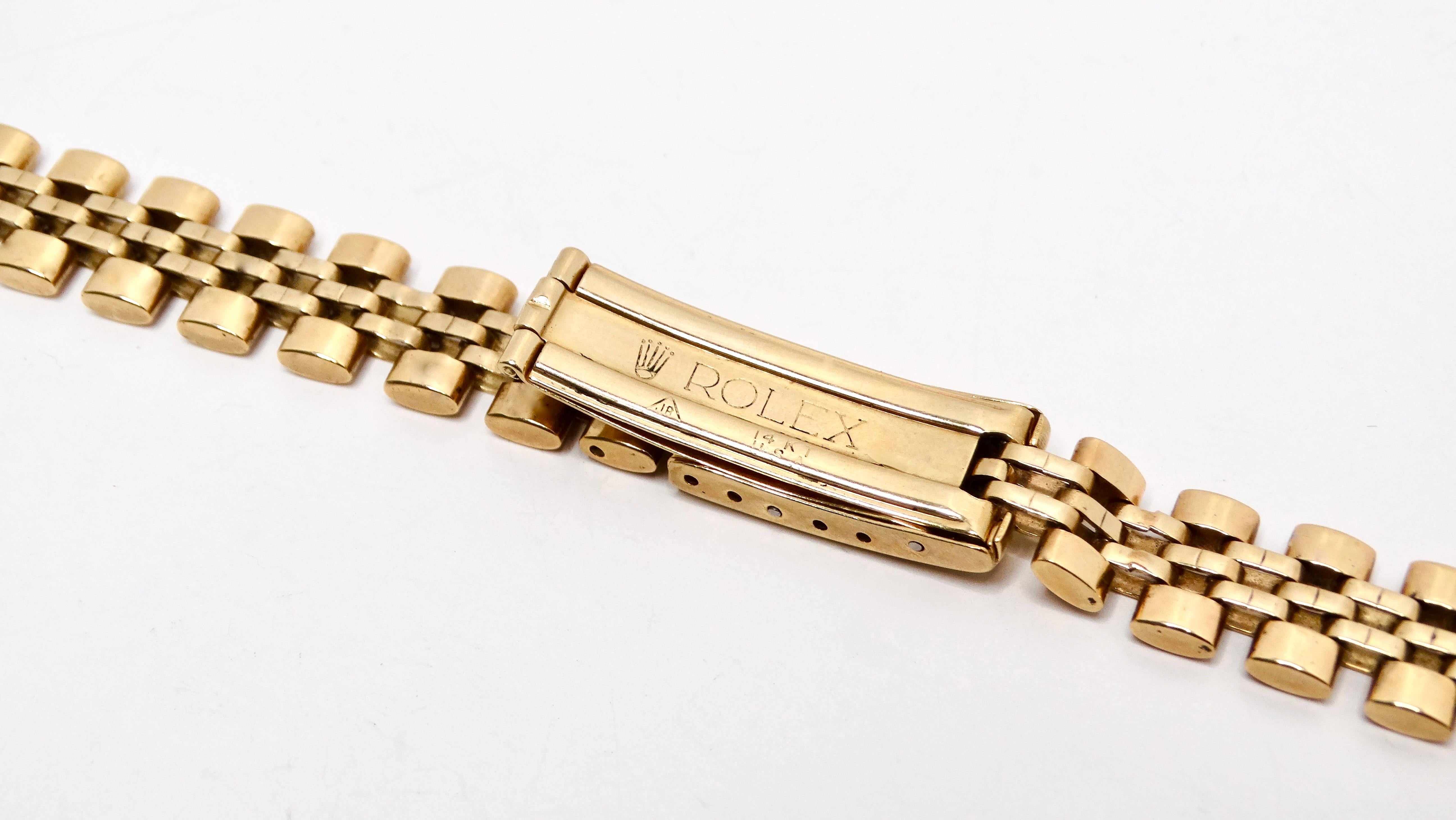 1970s Rolex 18mm Jubilee 14k Yellow Gold Wrist Watch Band For Sale 1