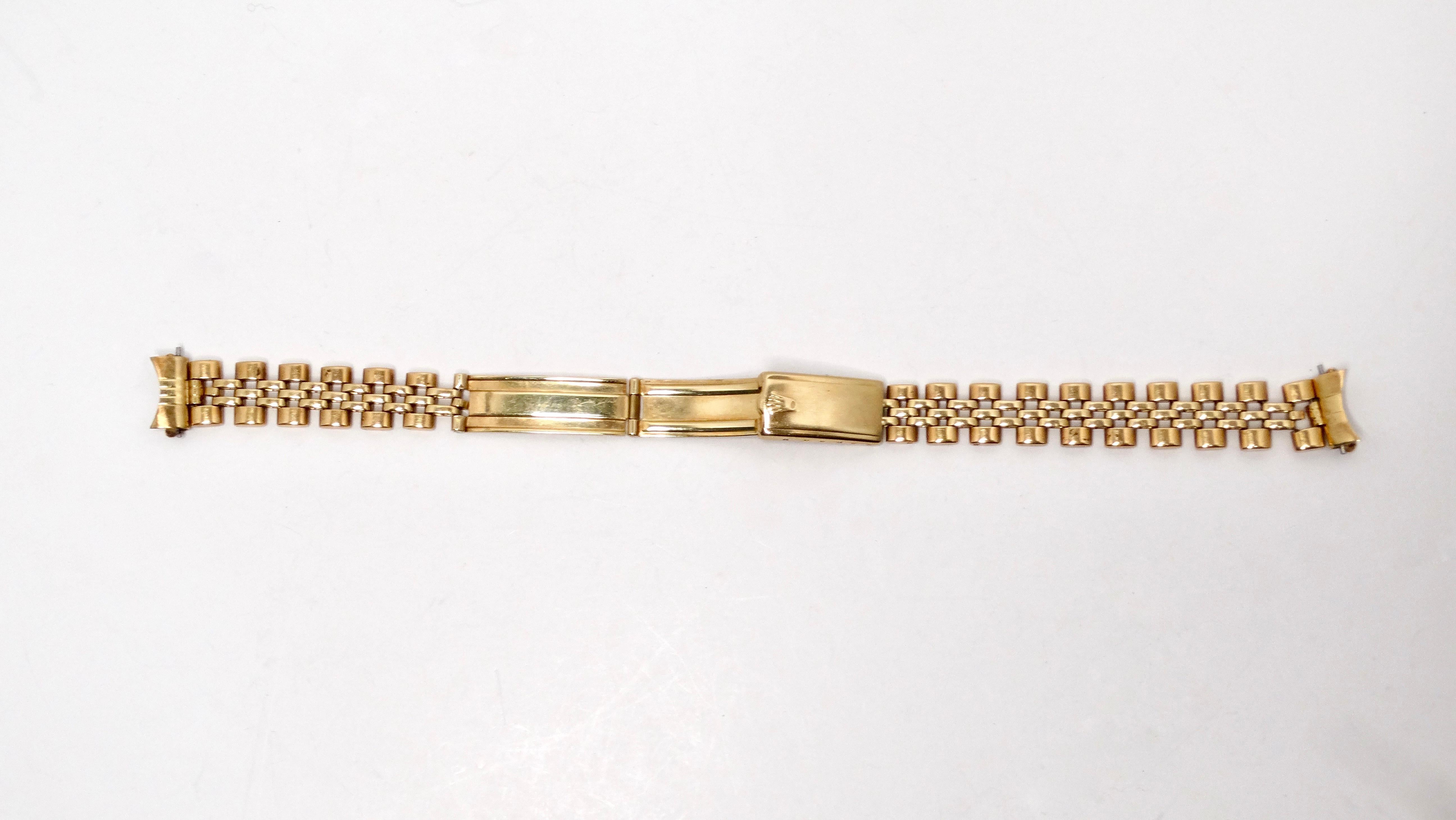 1970s Rolex 18mm Jubilee 14k Yellow Gold Wrist Watch Band For Sale 2