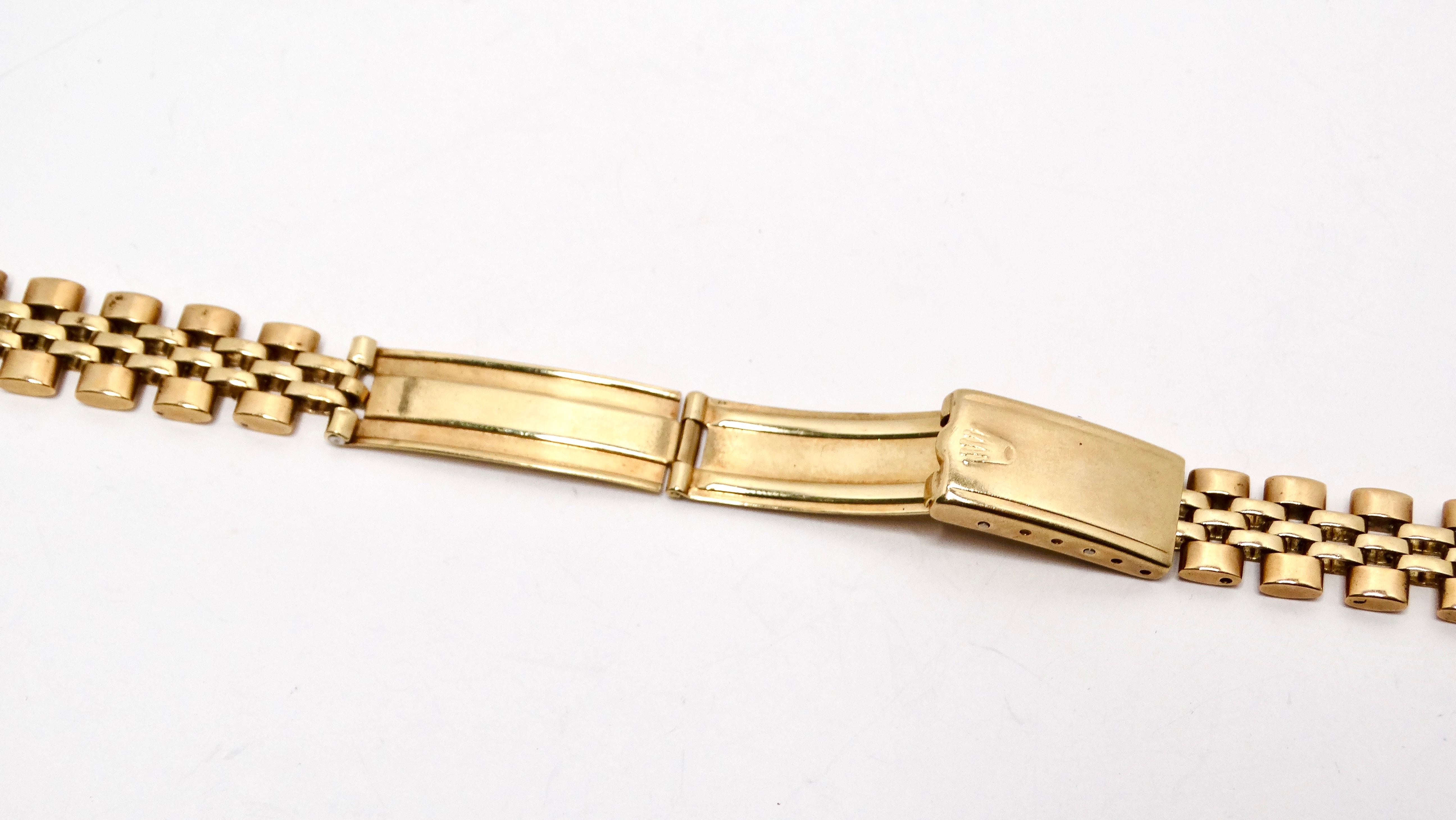 1970s Rolex 18mm Jubilee 14k Yellow Gold Wrist Watch Band For Sale 3