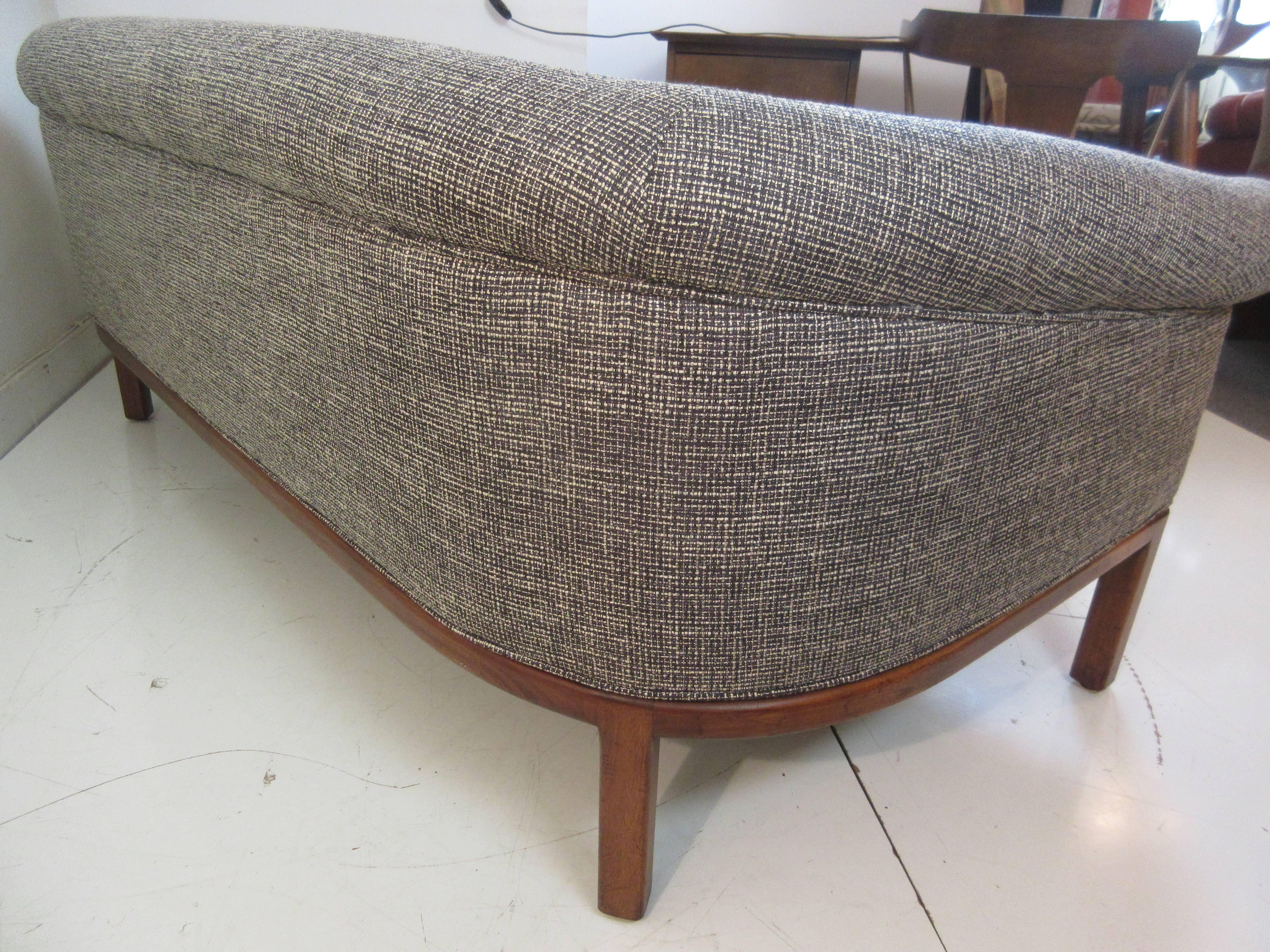 1970s Rolled Arm Sofa with Walnut Base 2