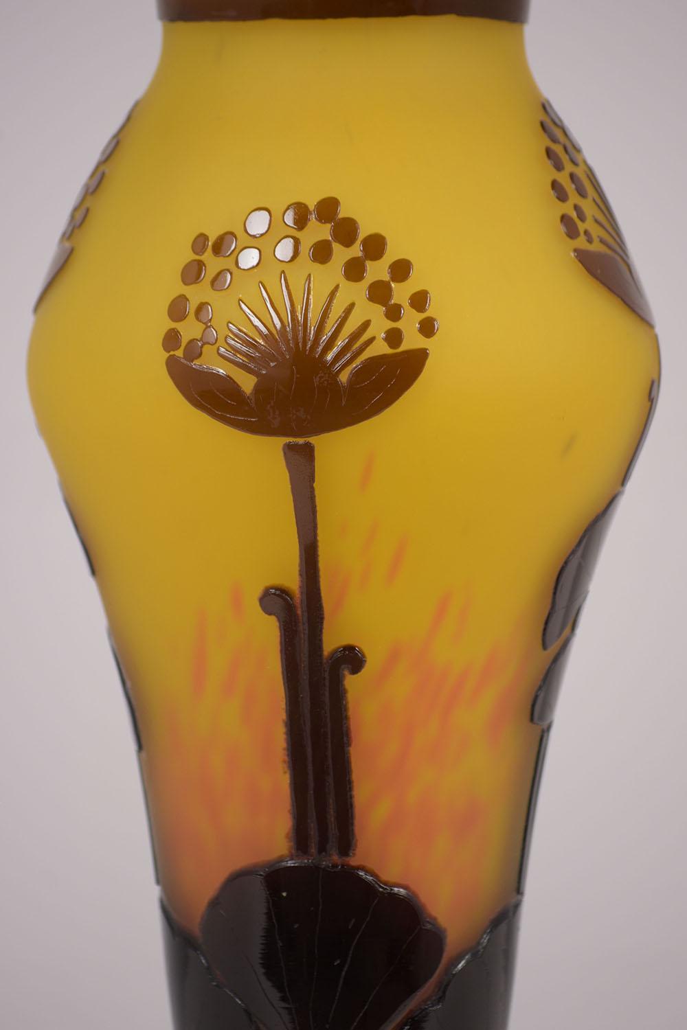 1970s Romanian Cameo Art Glass Vase For Sale At 1stdibs