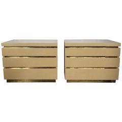 1970s Romeo Lacquered Bed Side Tables by Jean Claude Mahey