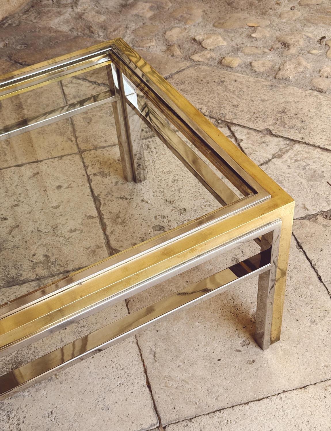 1970 Romeo Rega Table à café en laiton et chrome Bon état - En vente à Florence, Tuscany