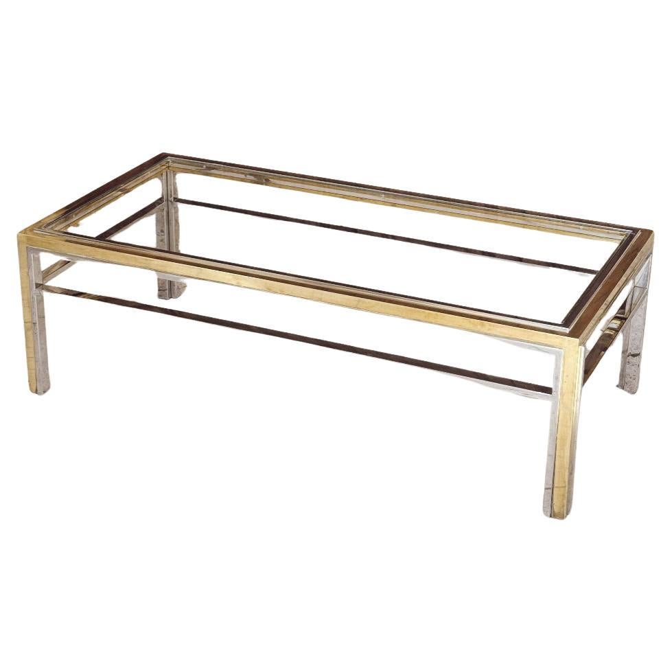 1970s Romeo Rega Brass and Chrome Coffee Table