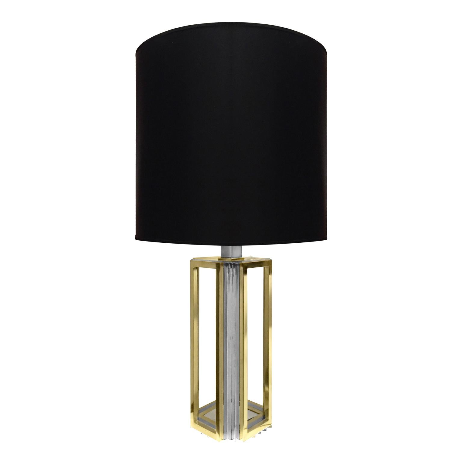 Romeo Rega brass and chrome table lamp. Italy, 1970s. 

*Pair available, priced individually.