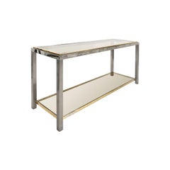 1970s Romeo Rega Brass and Chrome Two-Tier Console
