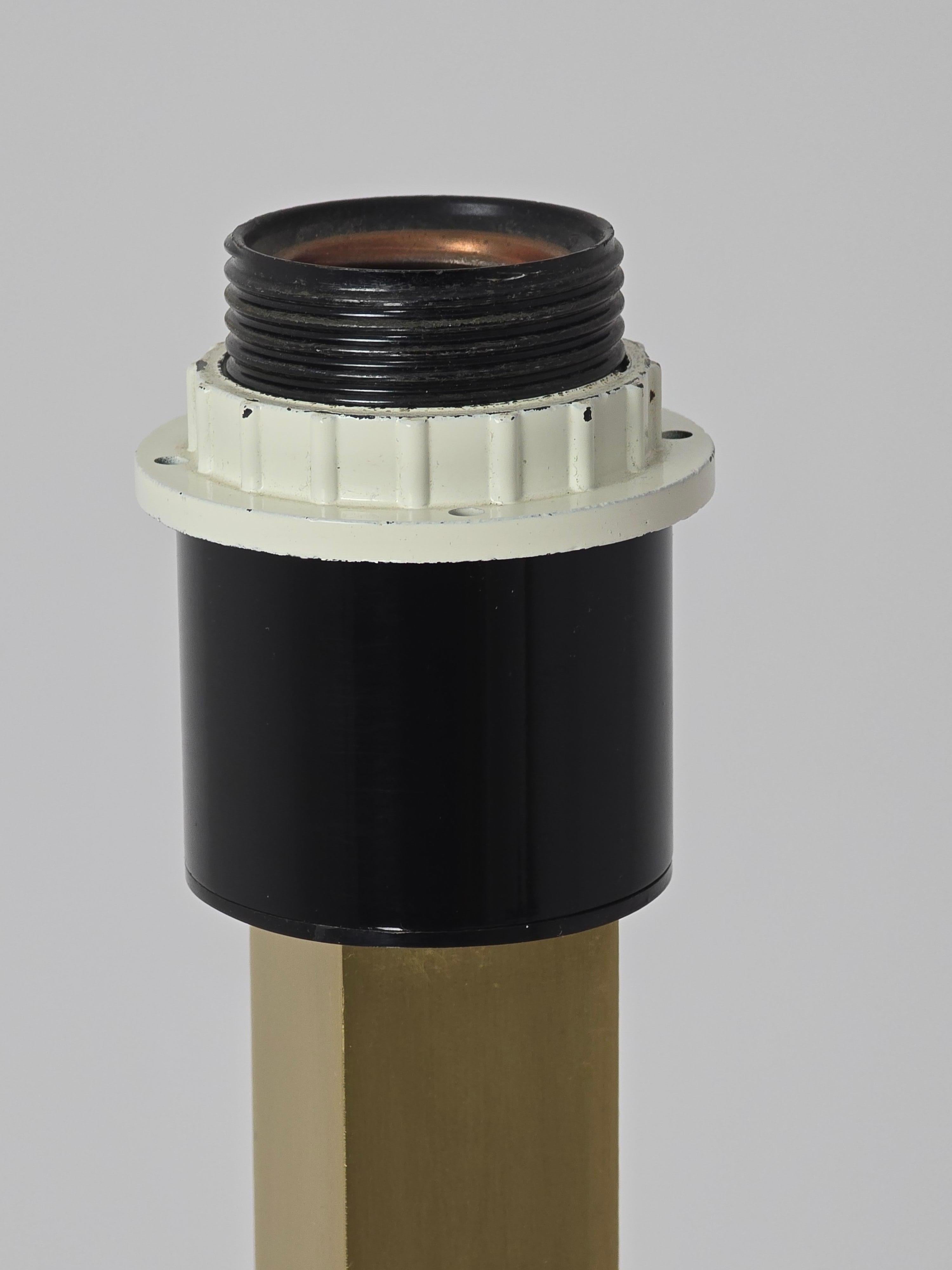 Fine XX secolo 1970s Romeo Rega Brass Floor Lamp with Original Shade , Italy in vendita