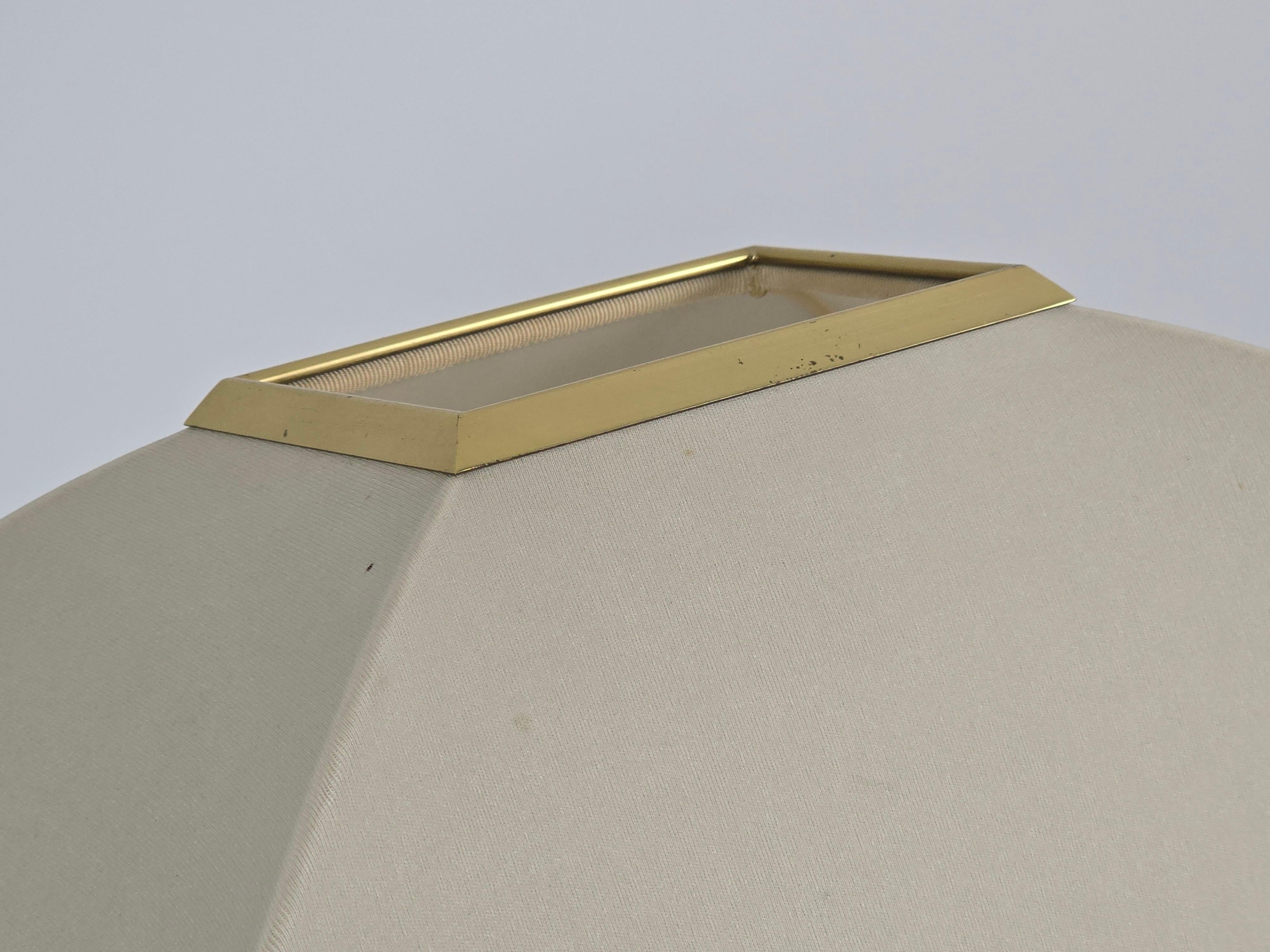 1970s Romeo Rega Brass Floor Lamp with Original Shade , Italy in vendita 2