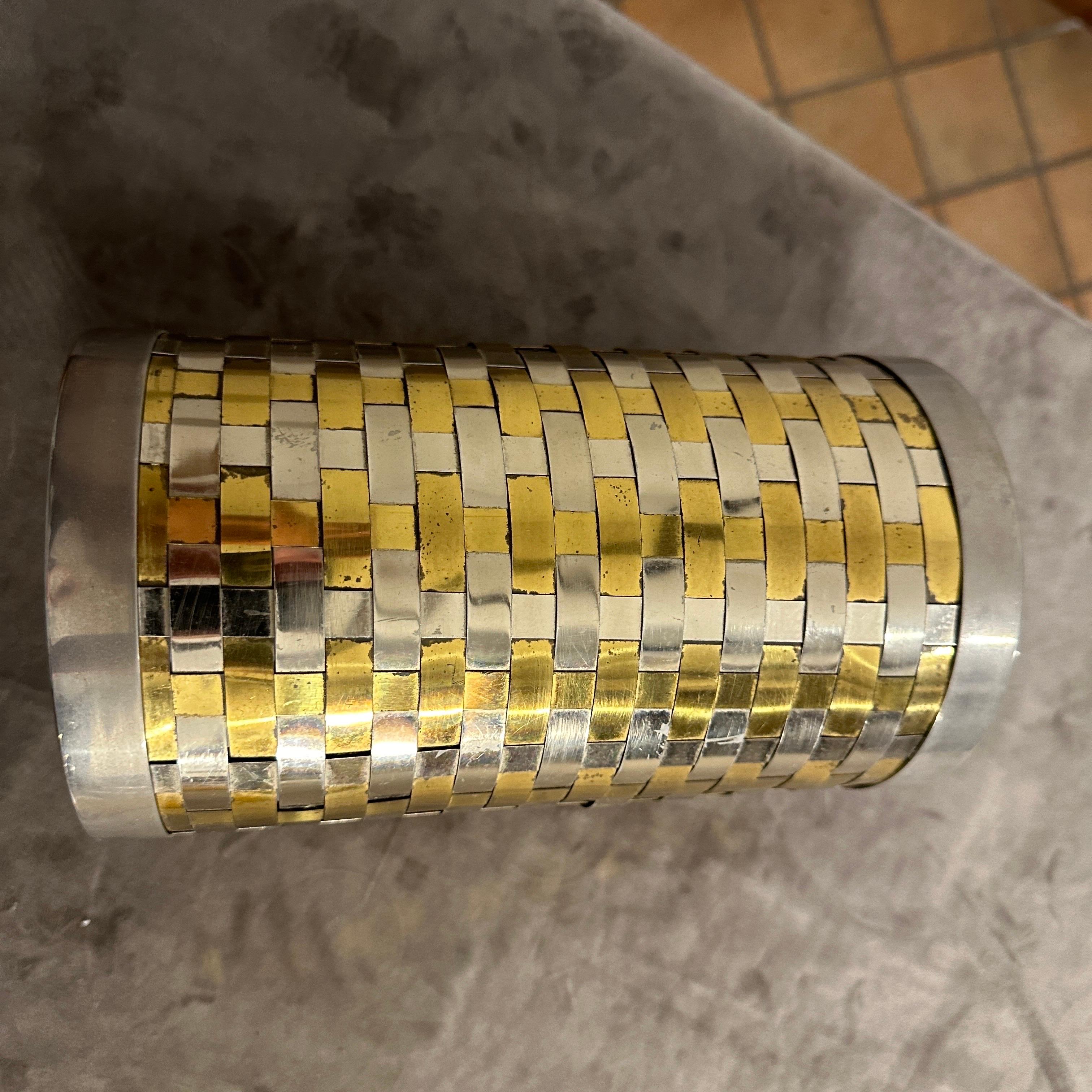 XX secolo Romeo Rega anni '70, refrigeratore di vino italiano di metà secolo in ottone e argento in vendita