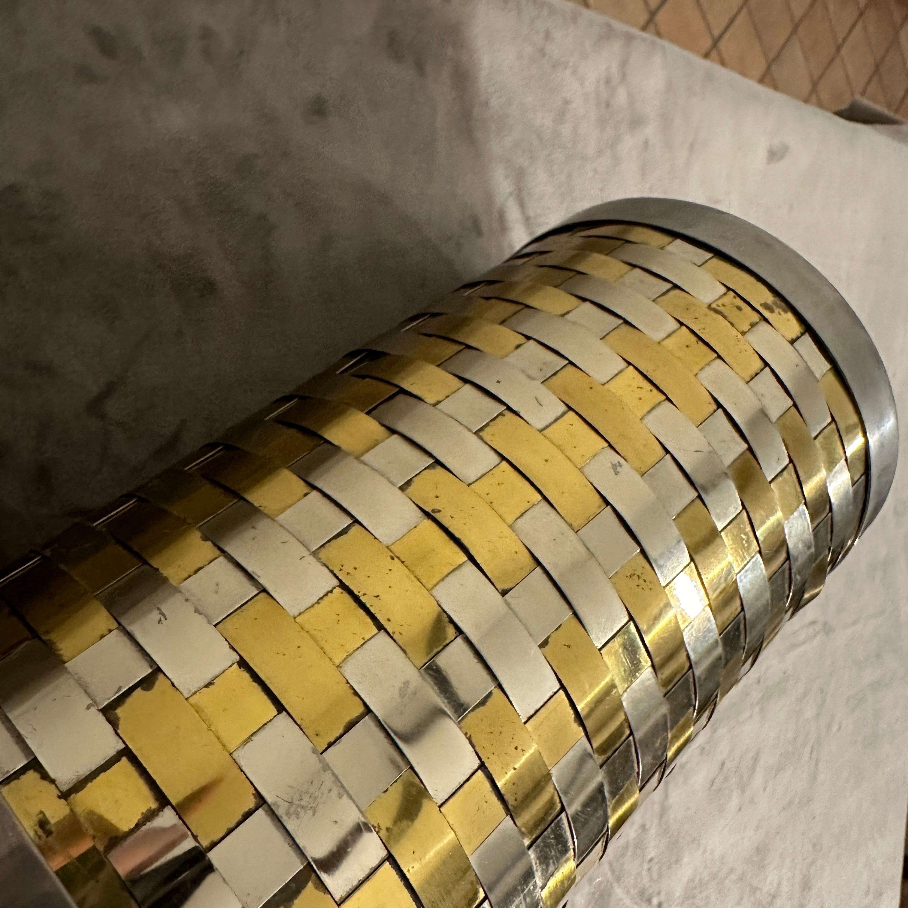 Metallo Romeo Rega anni '70, refrigeratore di vino italiano di metà secolo in ottone e argento in vendita