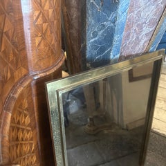 1970s Romeo Rega style Mid-Century Modern Brass Italian Rectangular Wall Mirror