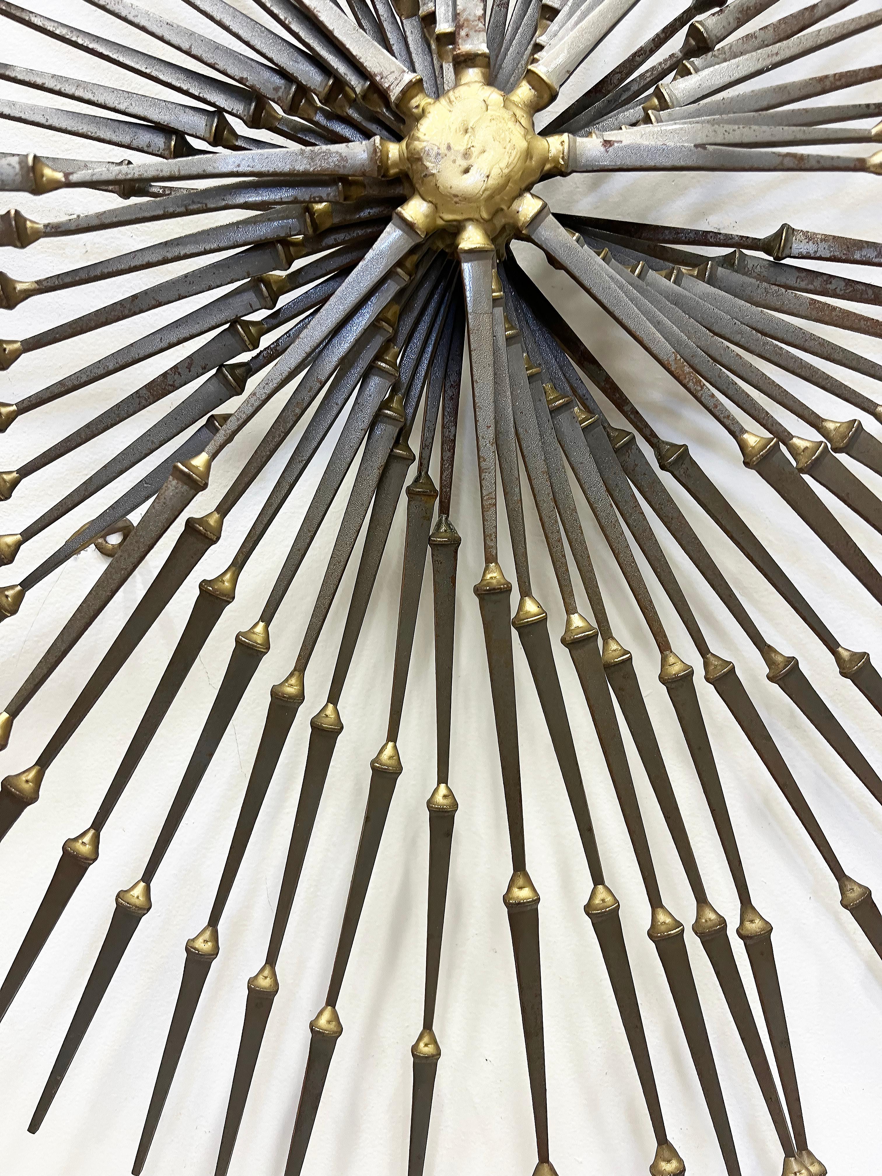 1970s Ron Schmidt Brutalist Brass Weld Spiral Wall Sculpture In Good Condition In Miami, FL