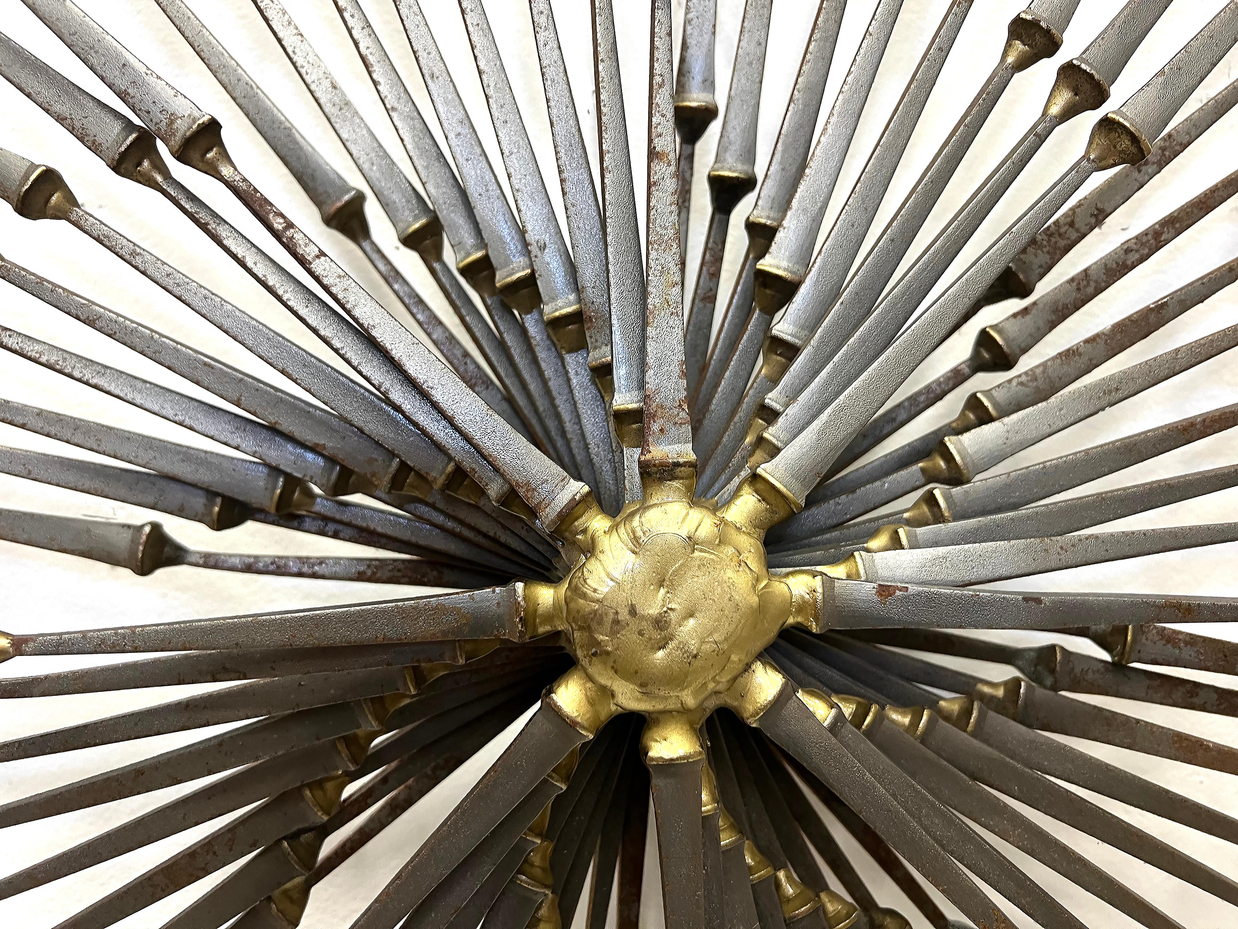 1970s Ron Schmidt Brutalist Brass Weld Spiral Wall Sculpture 1