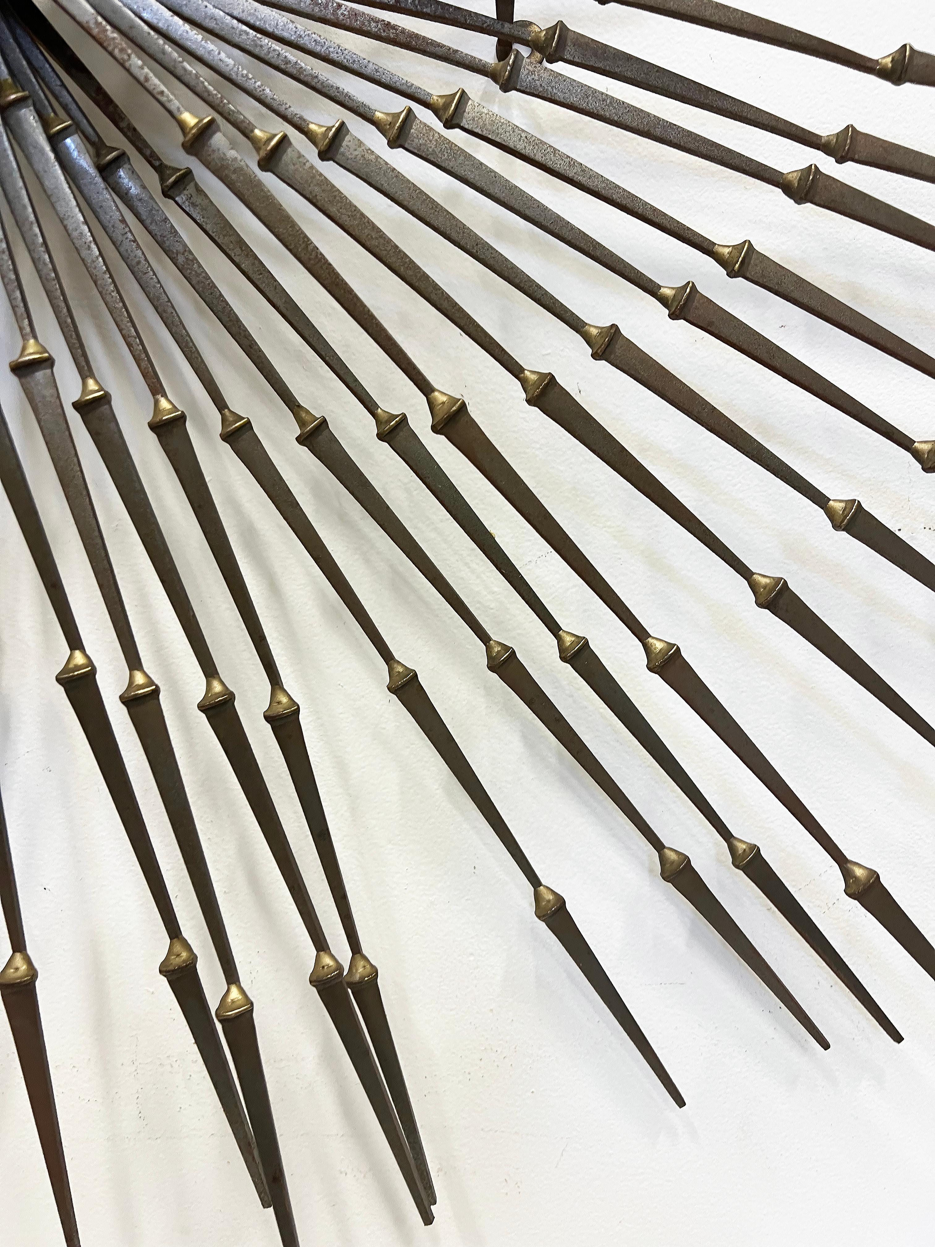 1970s Ron Schmidt Brutalist Brass Weld Spiral Wall Sculpture 2