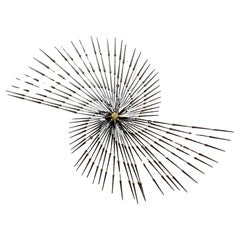 1970s Ron Schmidt Brutalist Brass Weld Spiral Wall Sculpture