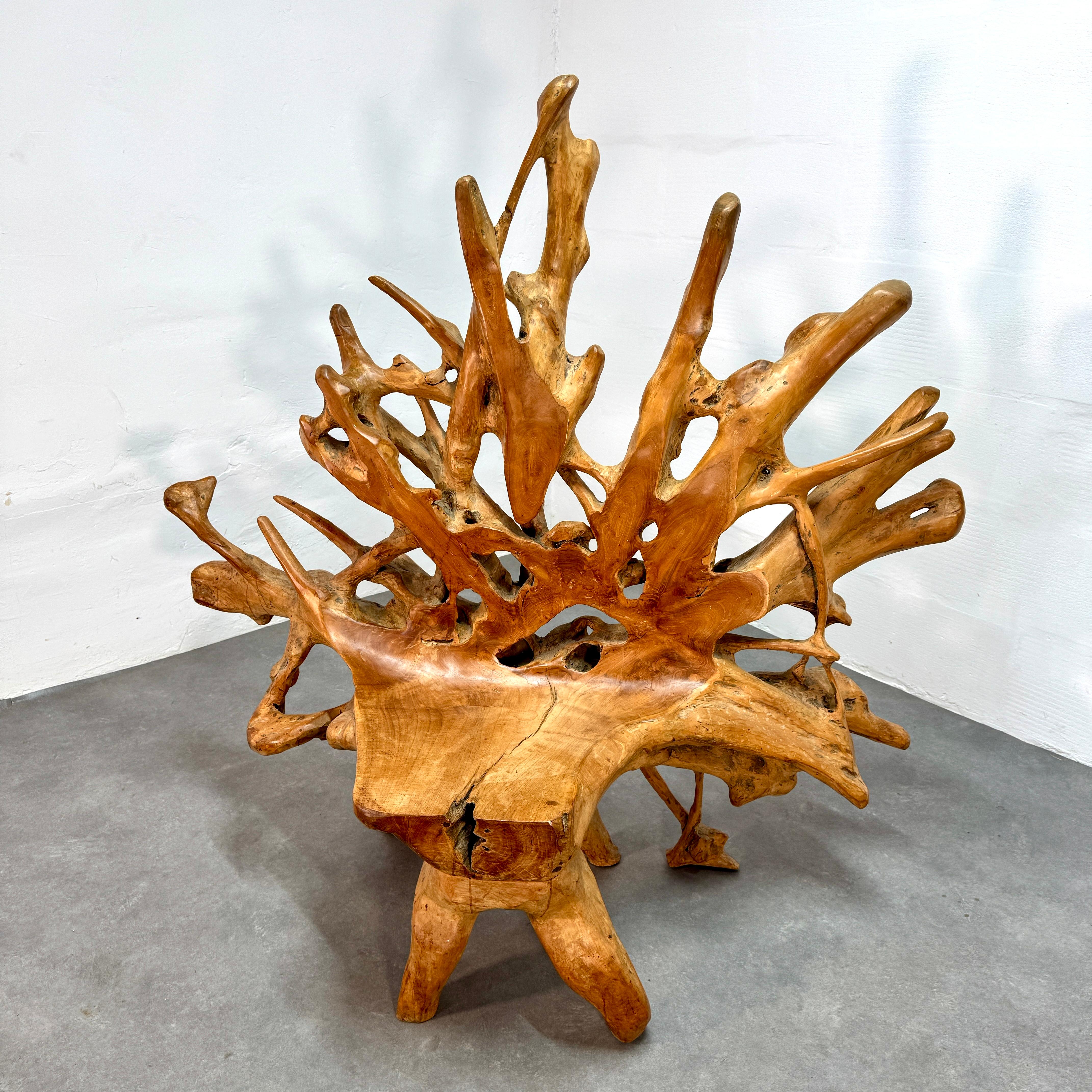 Silla Root de los años 70 procedente de un tocón de castaño francés. Francés en venta