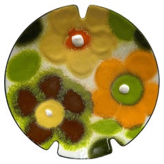 1970s Rosemarie Toogood Floral Enamel on Copper Ashtray - California Design