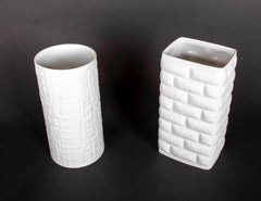1970s Rosenthal Studio-Line Vase Set with Geometric Embossing