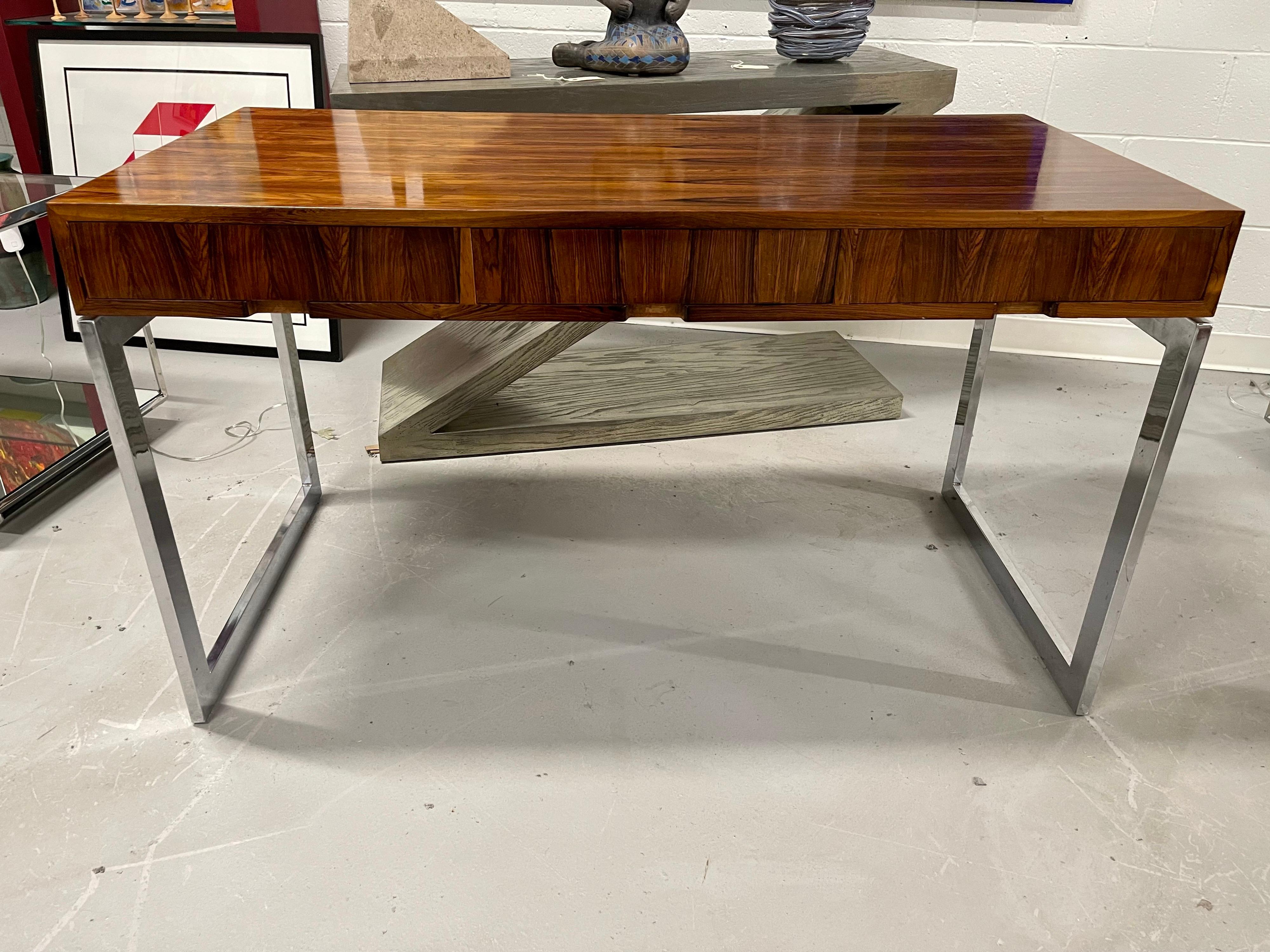 1970's Rosewood and Chrome Desk 7