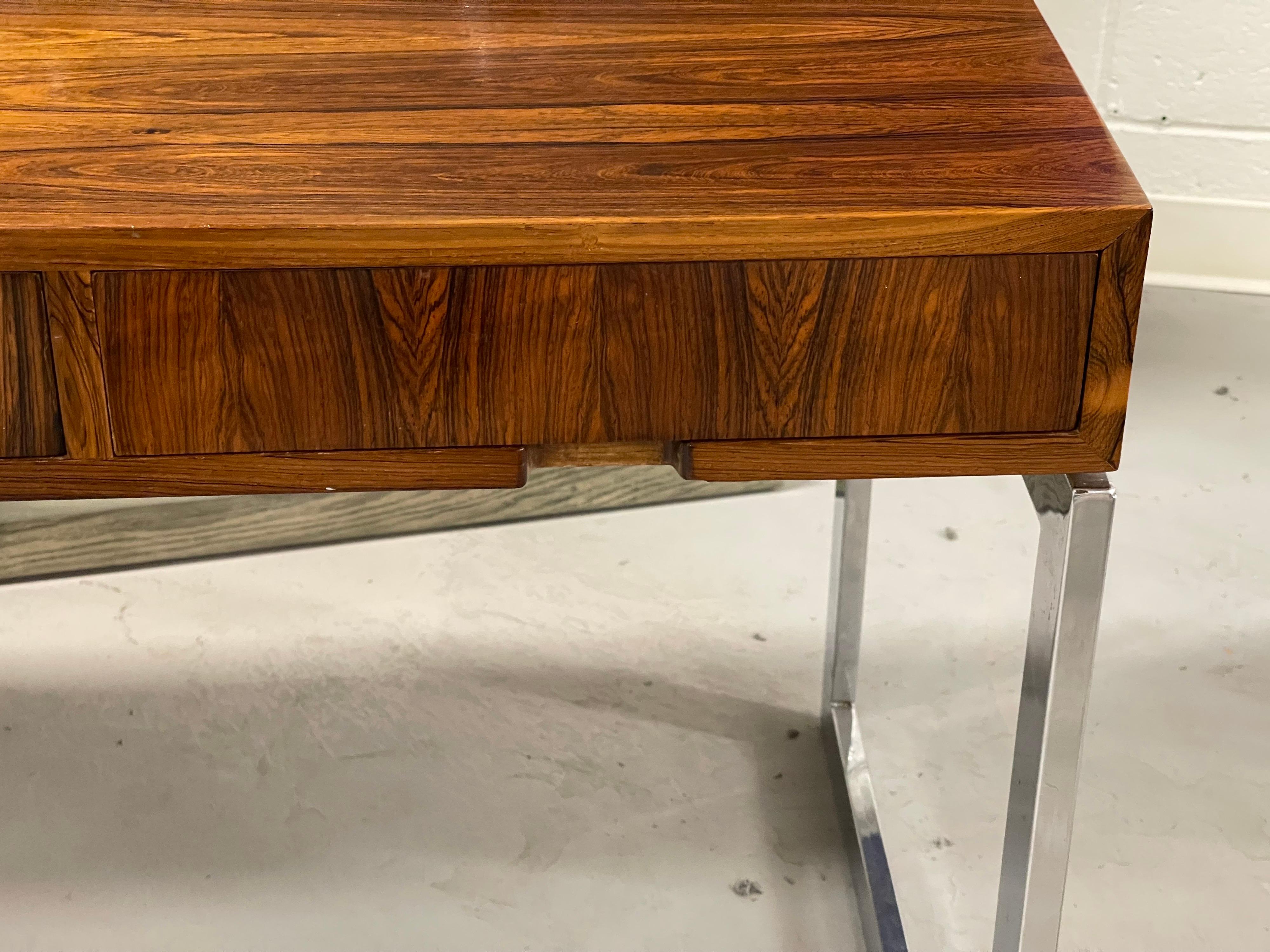 1970's Rosewood and Chrome Desk 10