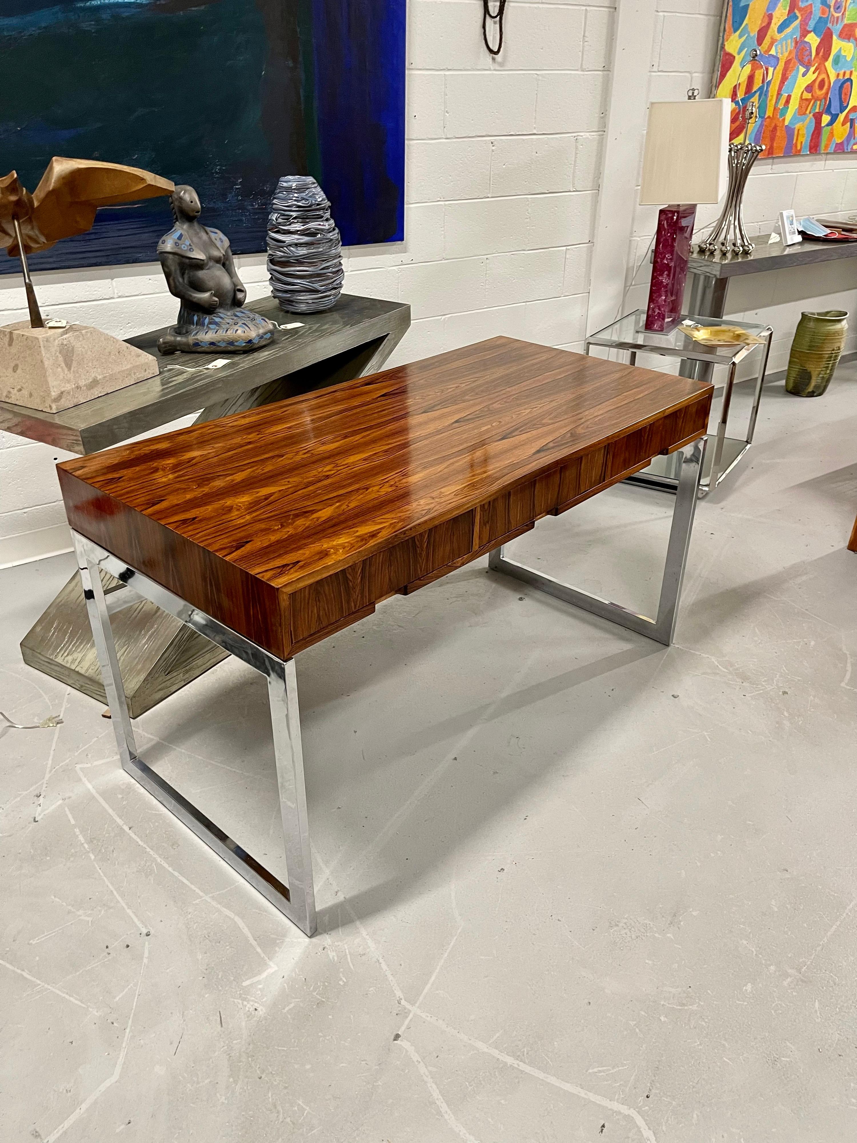 1970's Rosewood and Chrome Desk 13