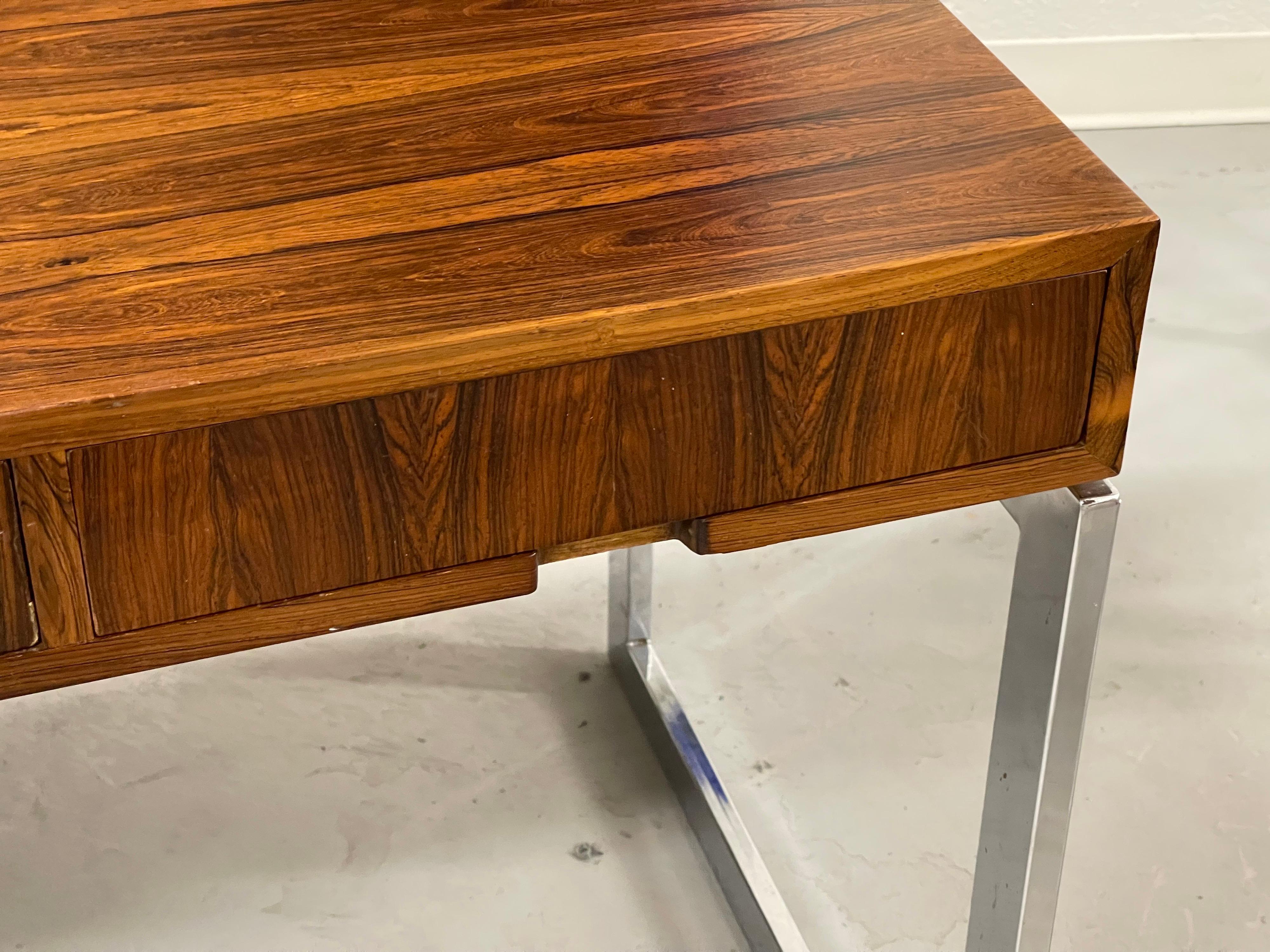 1970's Rosewood and Chrome Desk 2