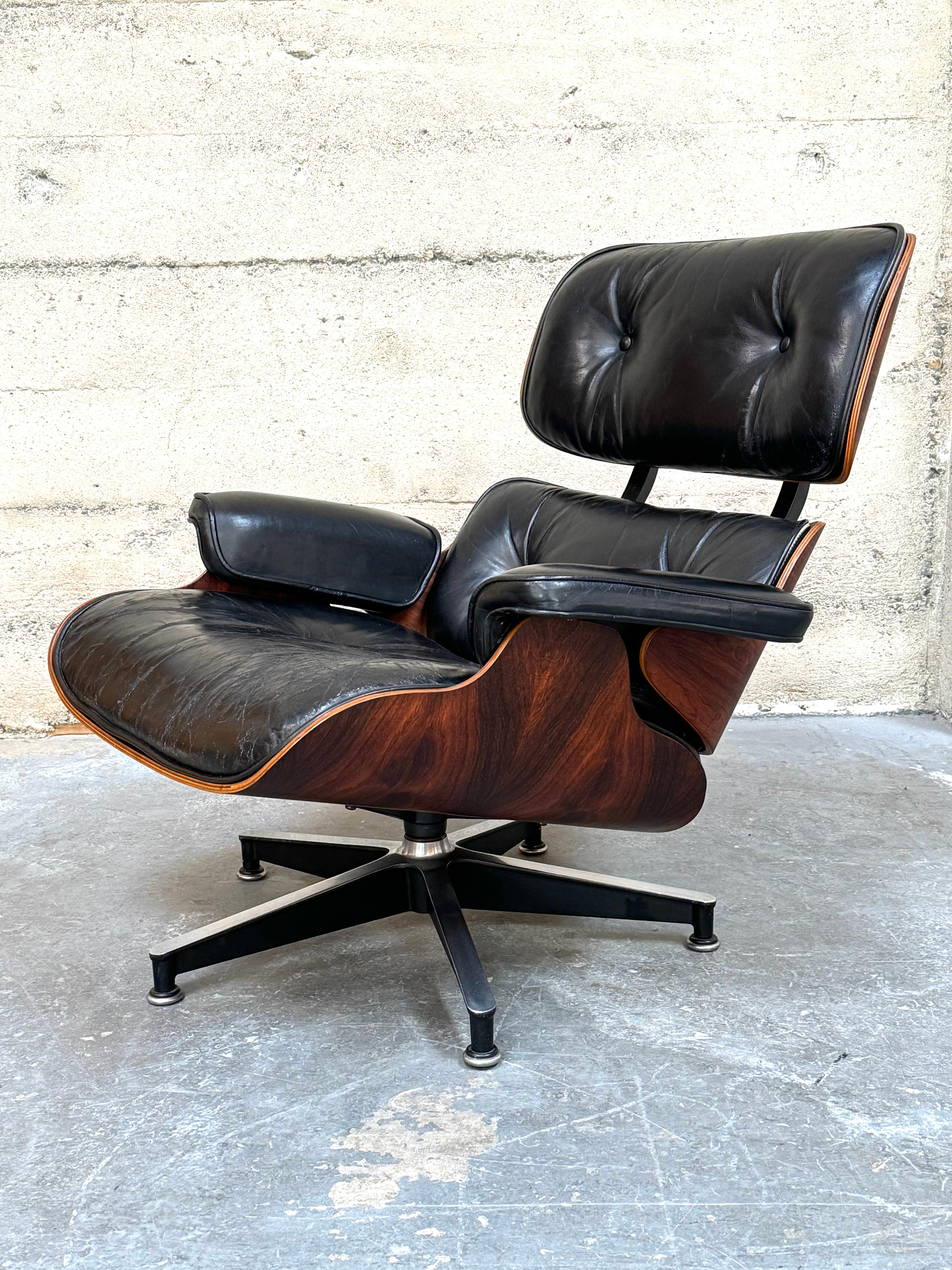 American 1970s Rosewood Eames Lounge Chair Model 670 (No ottoman)