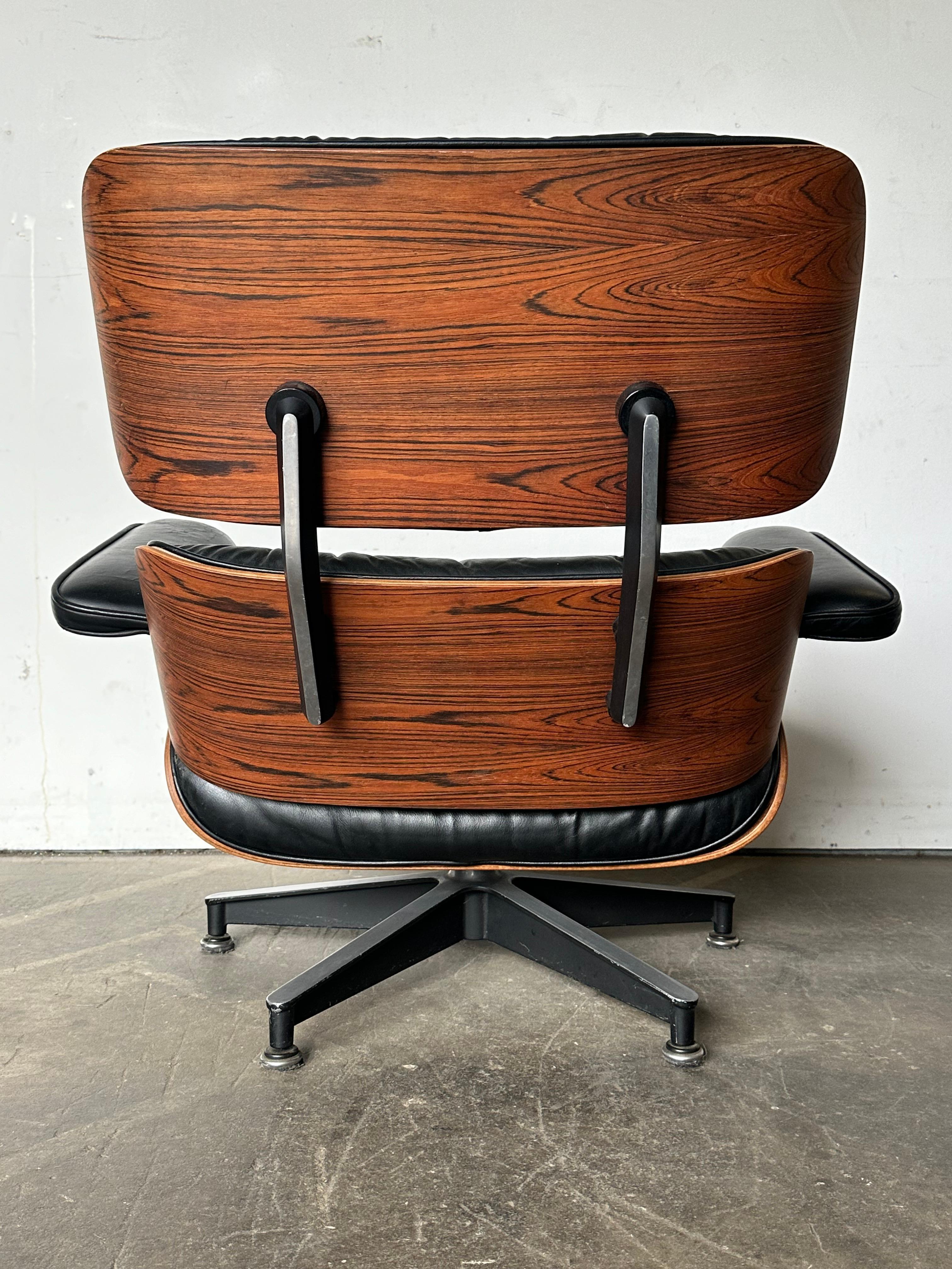 1970s Rosewood Herman Miller Lounge Chair and Ottoman 3