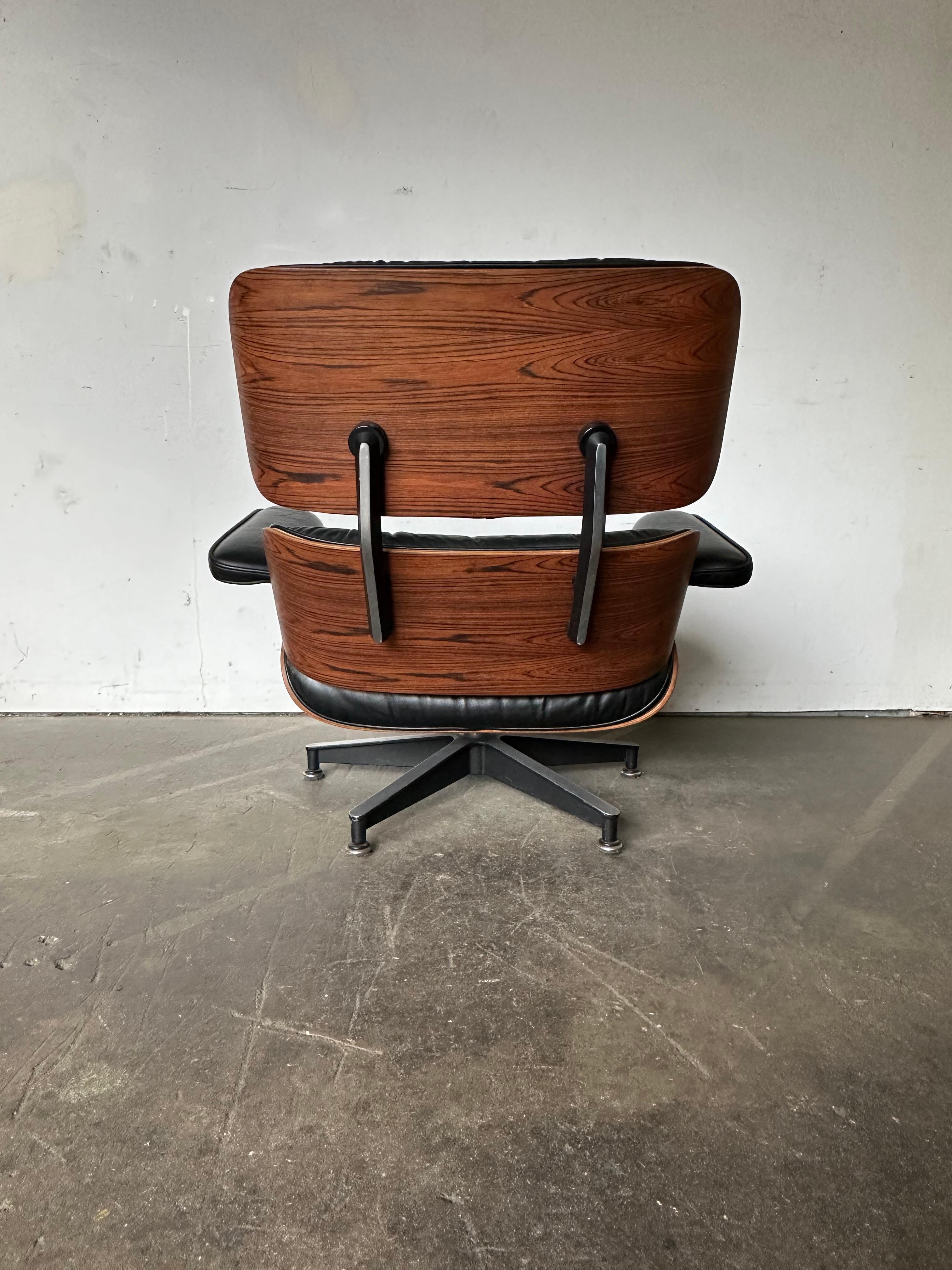 1970s Rosewood Herman Miller Lounge Chair and Ottoman 4