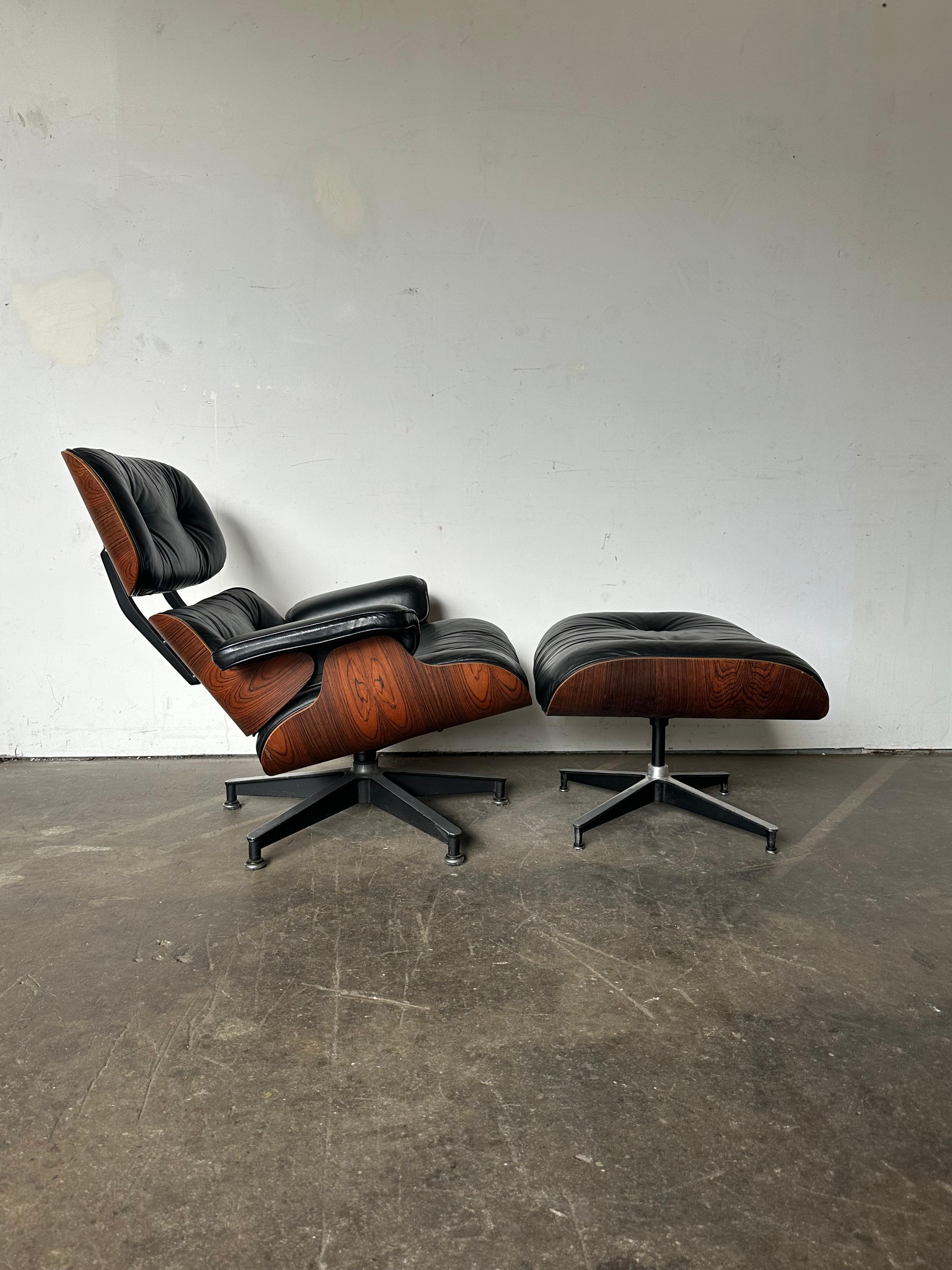 1970s Rosewood Herman Miller Lounge Chair and Ottoman 10