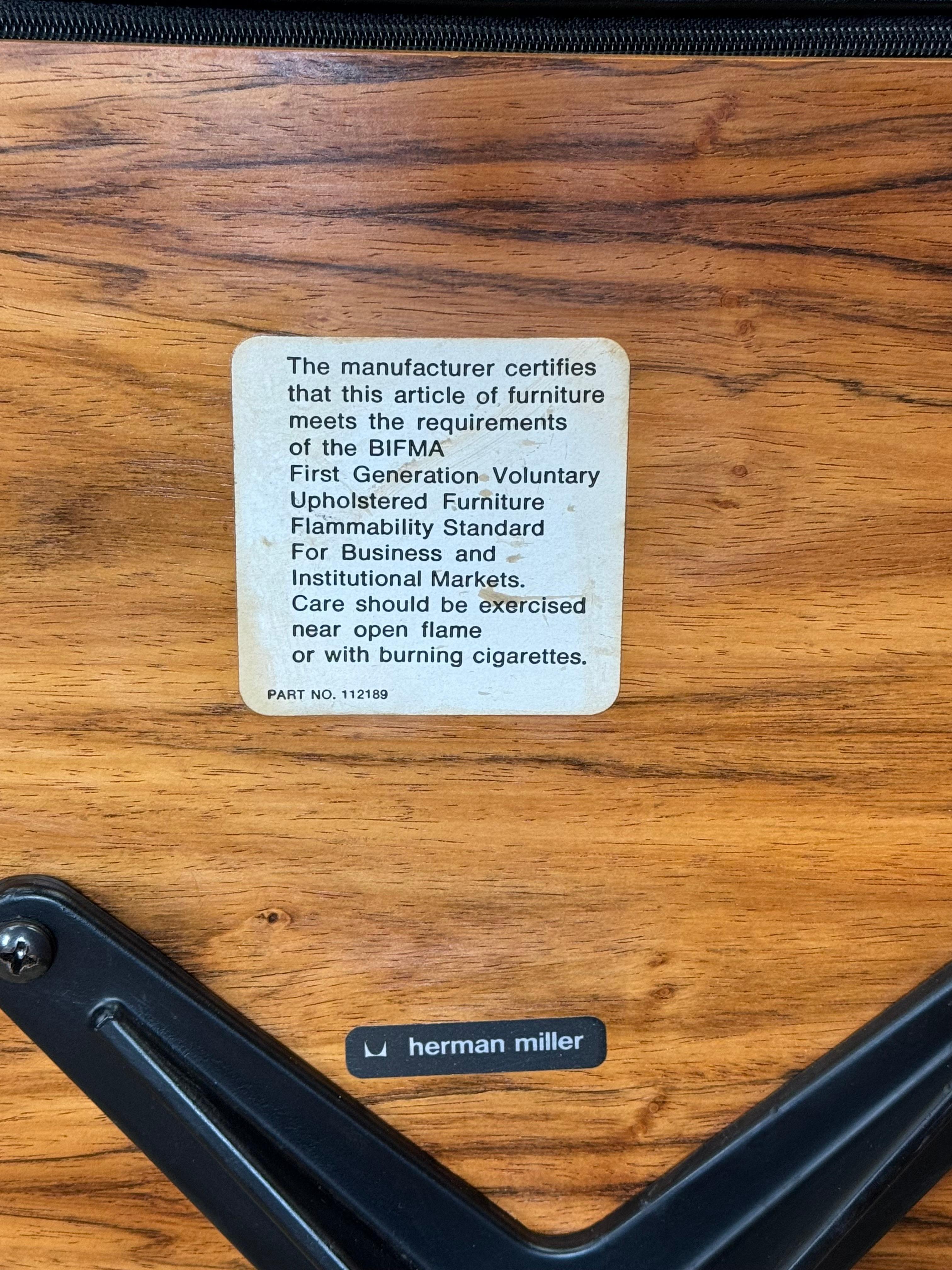 1970s Rosewood / Leather Eames Lounge & Ottoman 670 / 671 Herman Miller 2
