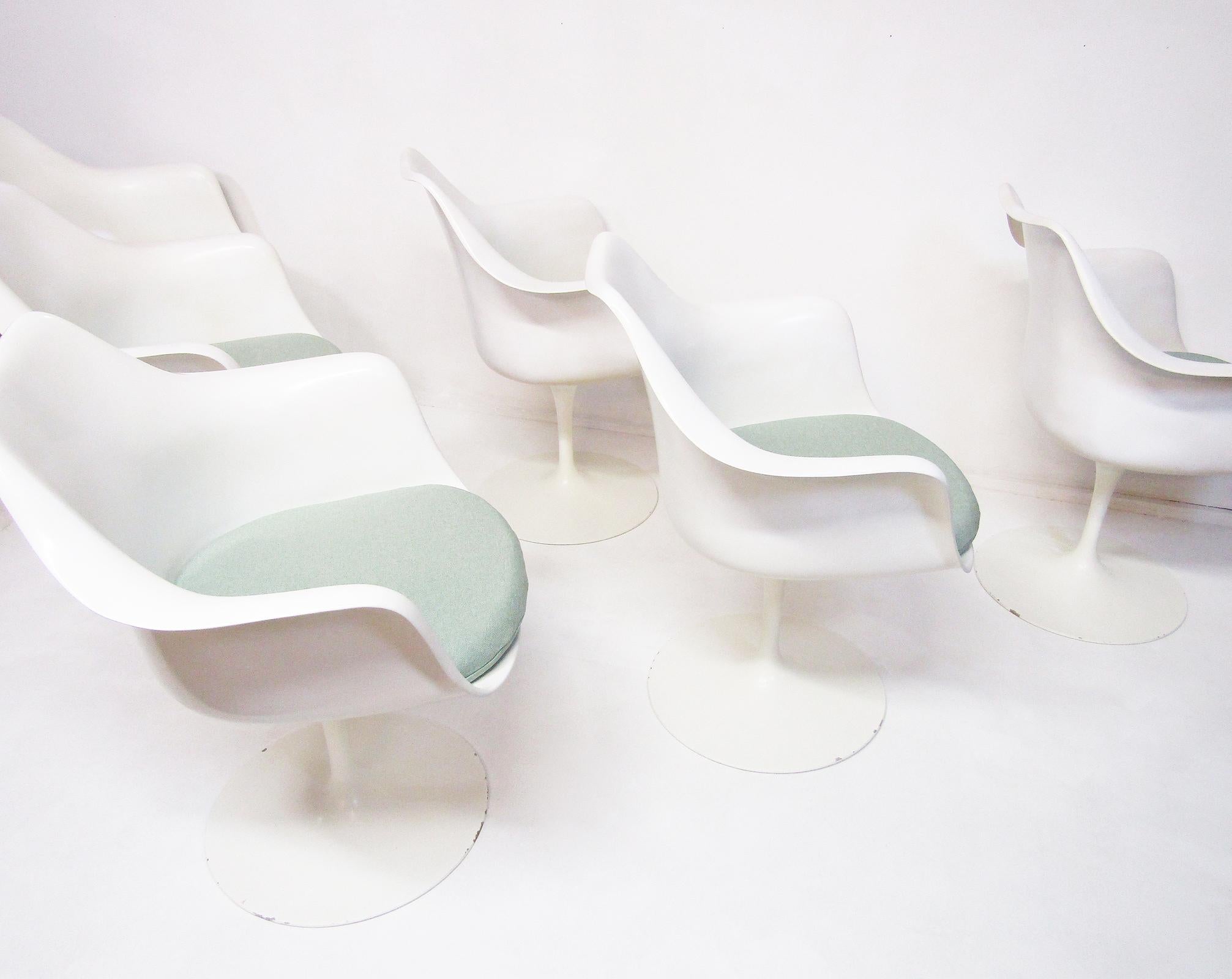 1970er Jahre Rosenholz Tulip Esstisch & sechs Stühle Set von Eero Saarinen für Knoll im Angebot 3