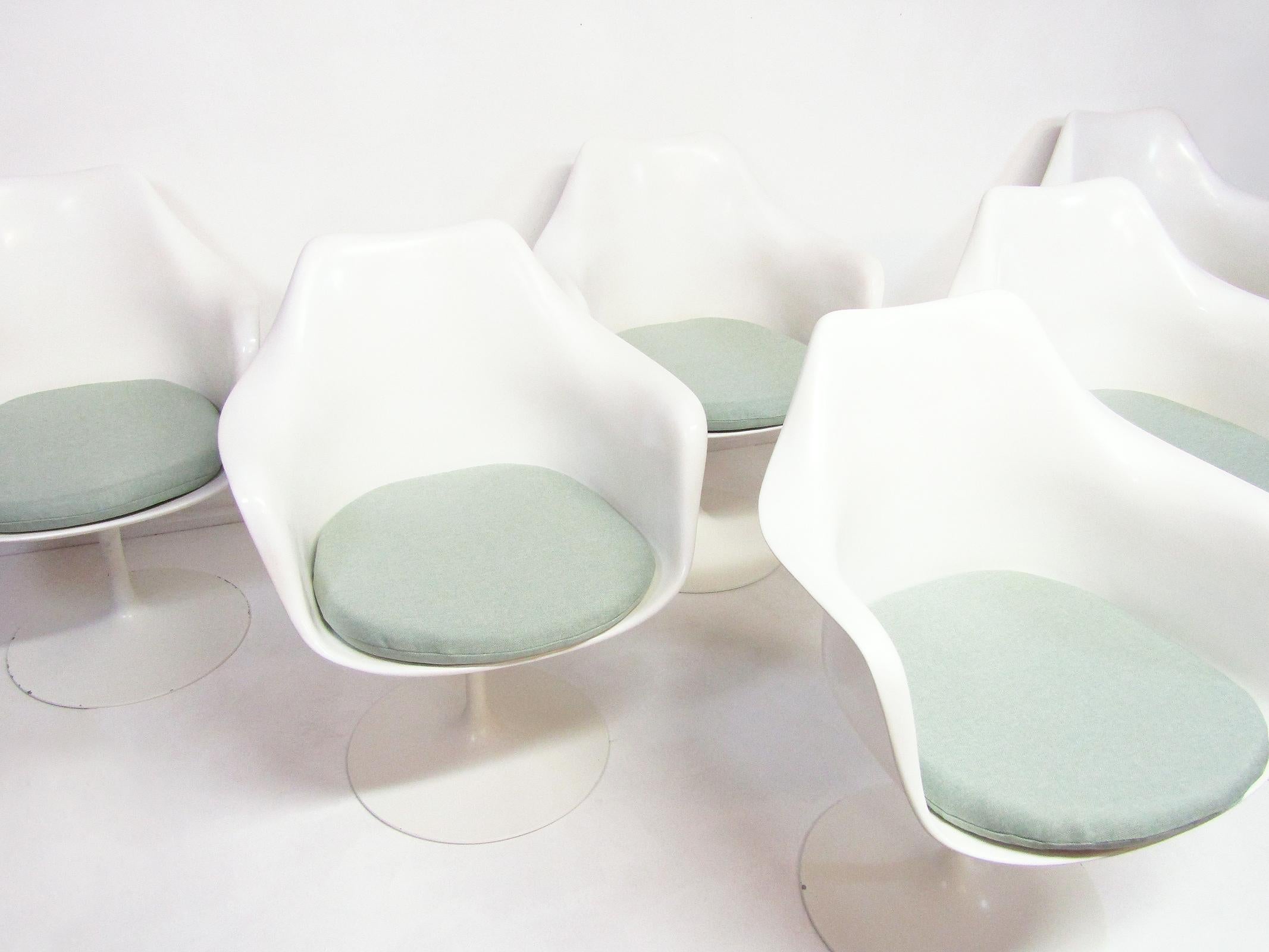 1970er Jahre Rosenholz Tulip Esstisch & sechs Stühle Set von Eero Saarinen für Knoll (Metall) im Angebot