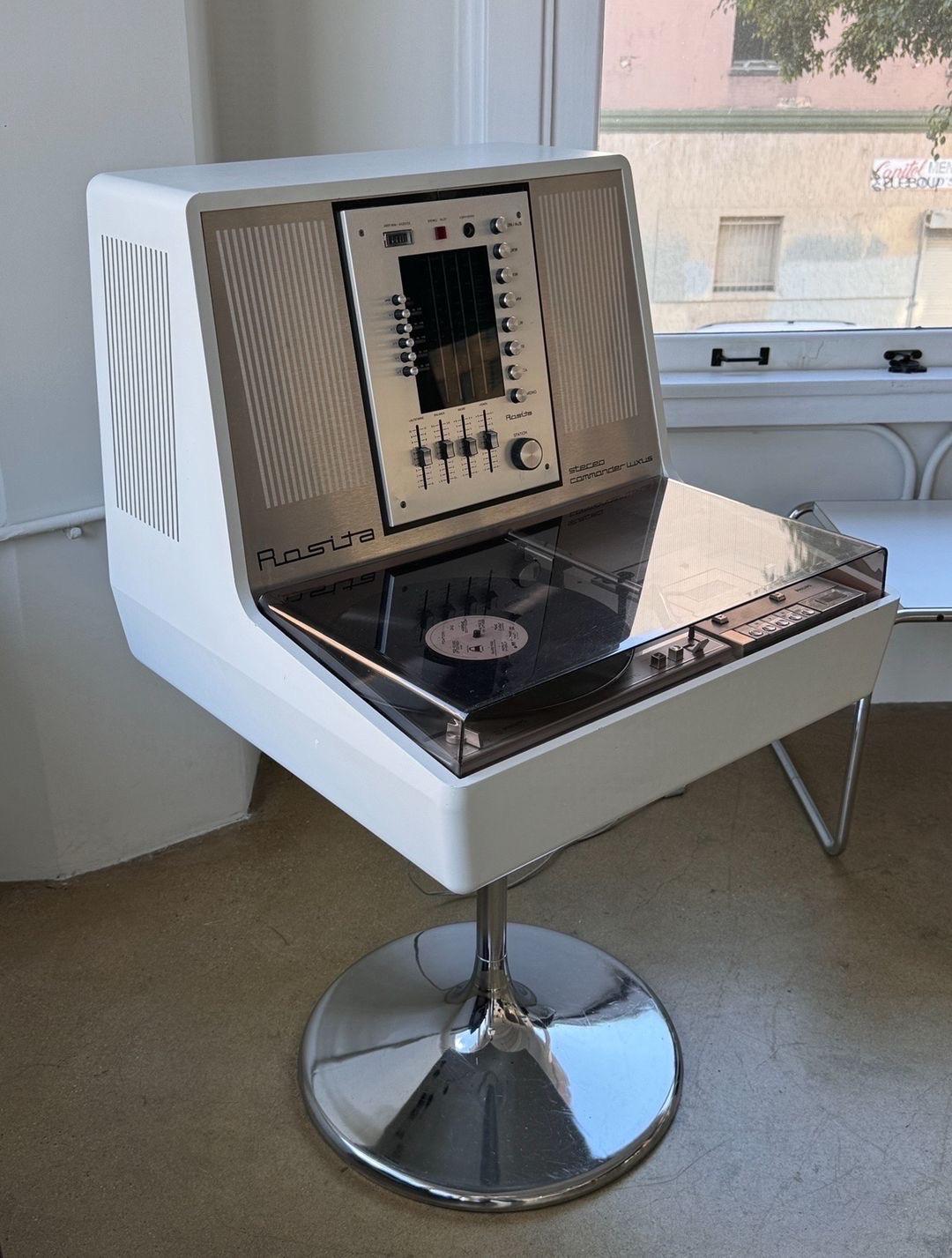 Brushed 1970's Rosita Commander Luxus Stereo System For Sale