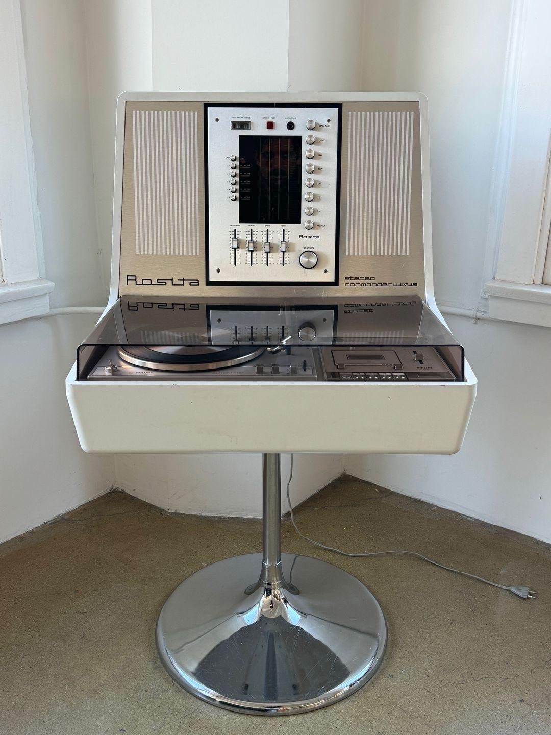 Metal 1970's Rosita Commander Luxus Stereo System For Sale