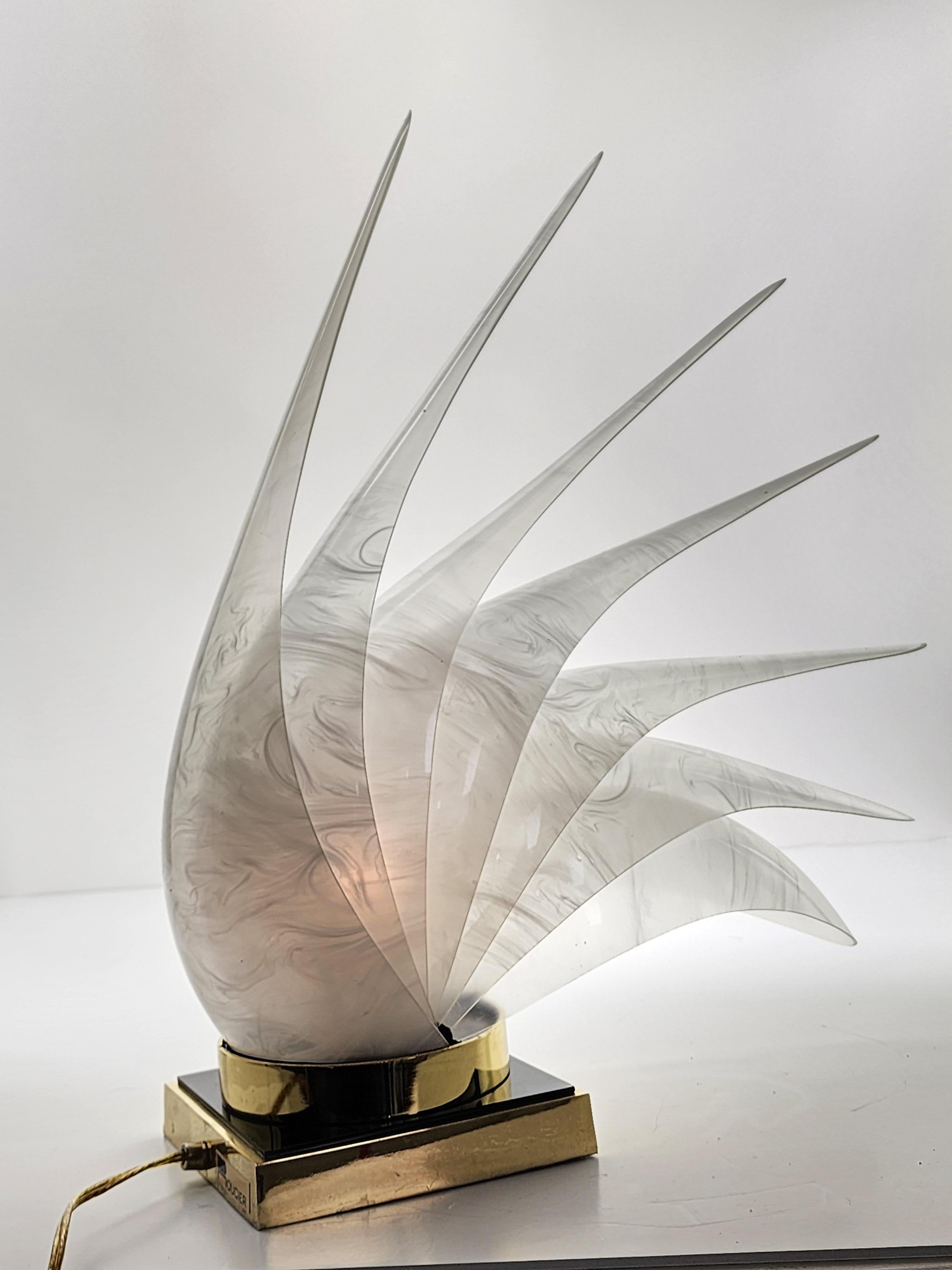 Late 20th Century 1970s Rougier ' Bird of Paradise' Table Lamp, Canada For Sale