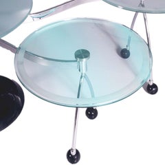 Space Age 1970s Round Coffee Table by NAOS with Two Rotating Satellites