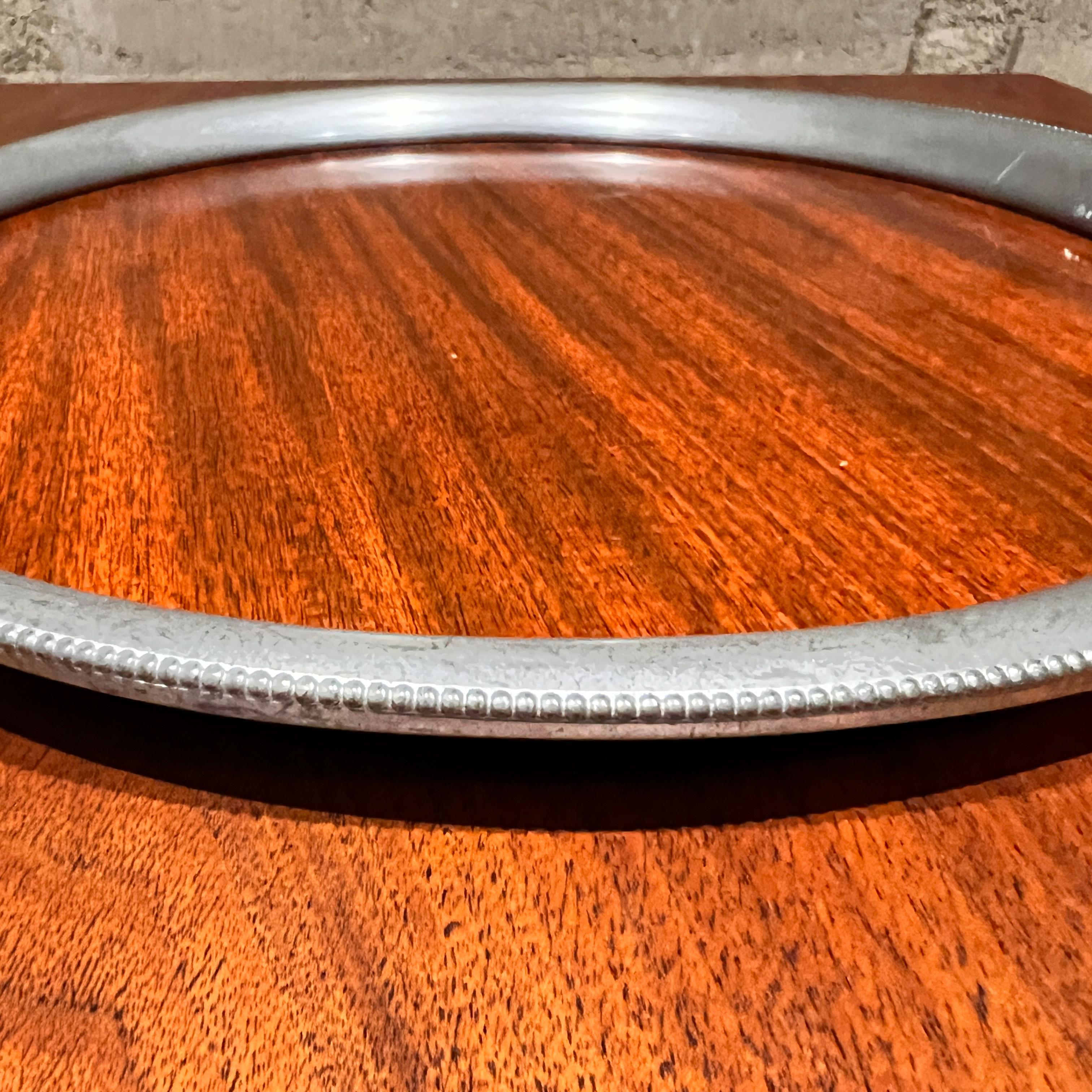 1970s Bandeja Redonda Imitación Madera Revere Estaño en Bueno estado para la venta en Chula Vista, CA