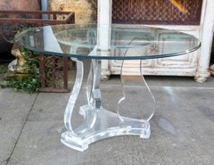 1970s Round Table with Metraquilato Base and Reinforced Glass Top