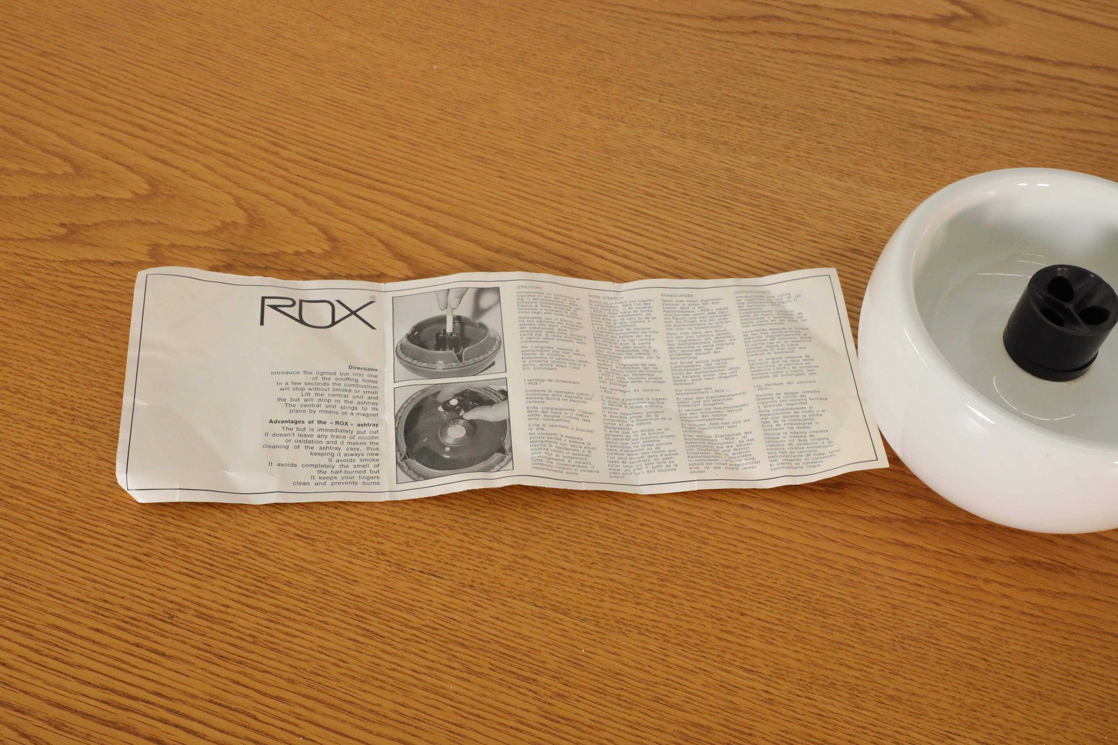 Posacenere rotondo in ceramica ROX Sicart rosso e bianco, anni '70, nuovo in scatola in vendita 8
