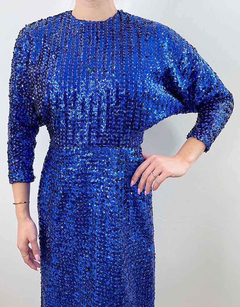 blue velvet evening dress c.1953 Christian Dior Couture Silver & Sequin Fantasty Gown – Shrimpton  Couture