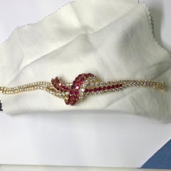 1970s Ruby Diamond and Yellow Gold Bracelet by André Vassort for M. Gérard