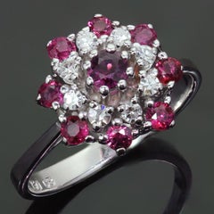 1970s Ruby Diamond White Gold Ring